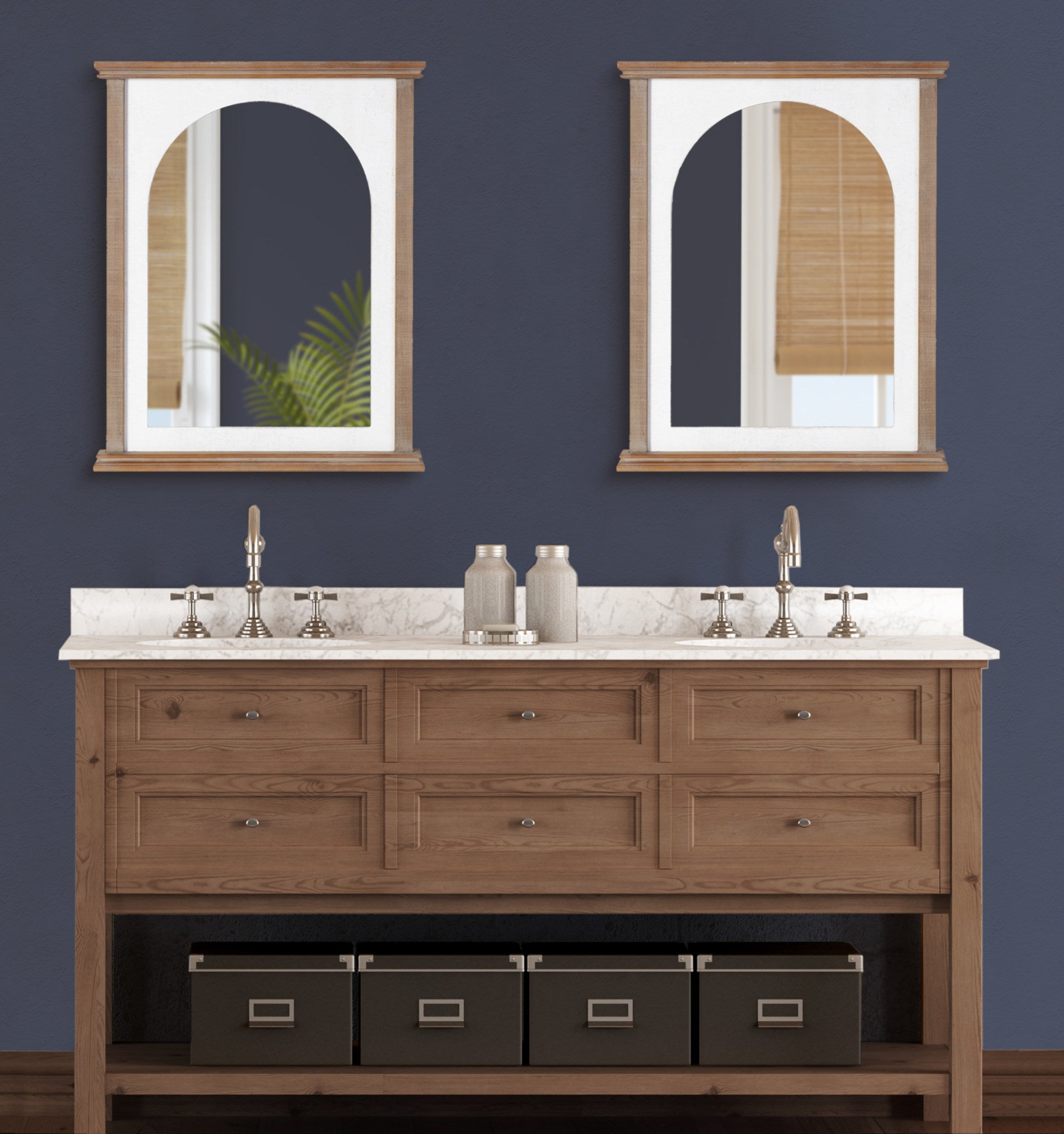 Brenna Wood Framed Arch Wall Mirror