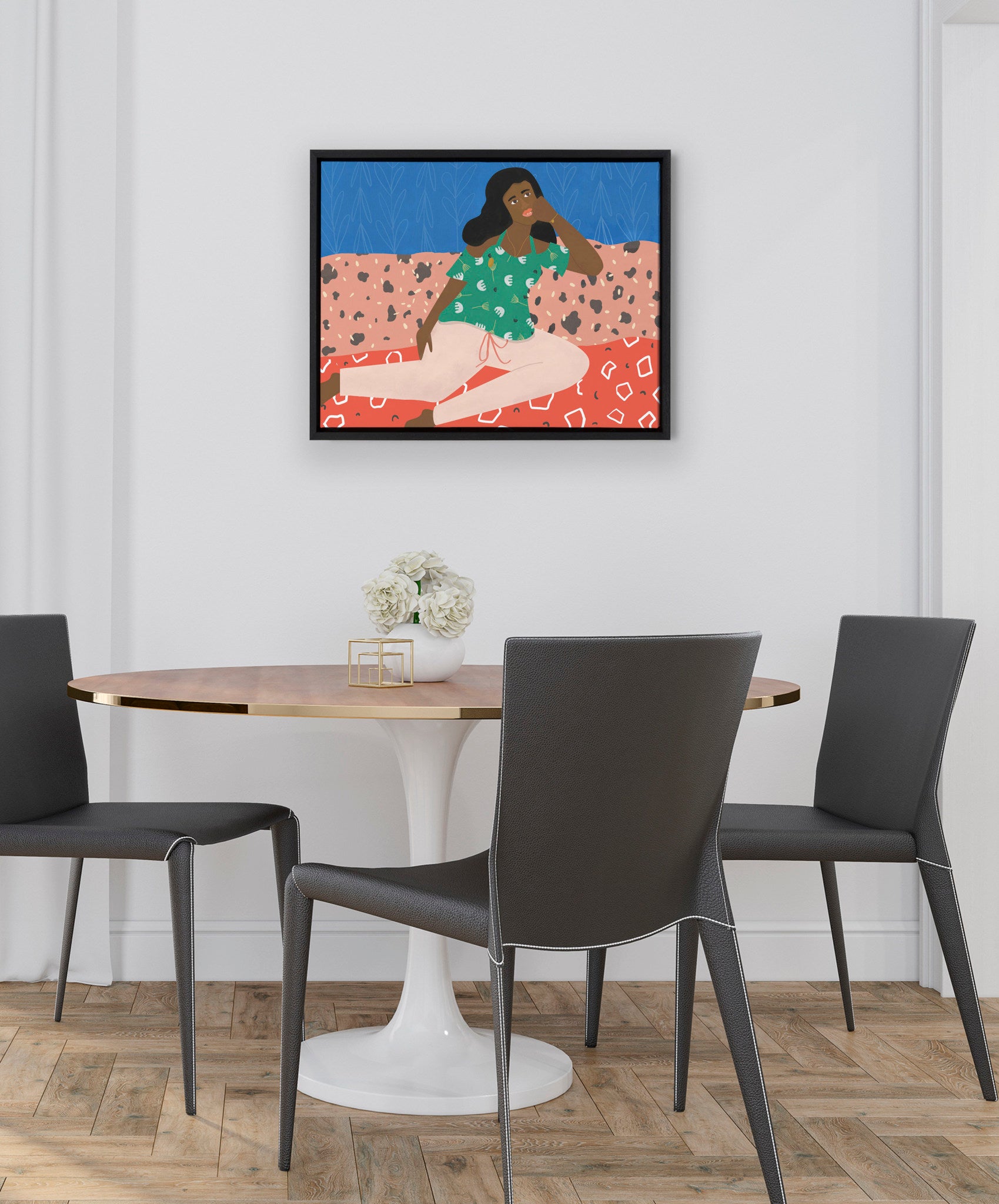 Sylvie At Home Framed Canvas by Queenbe Monyei