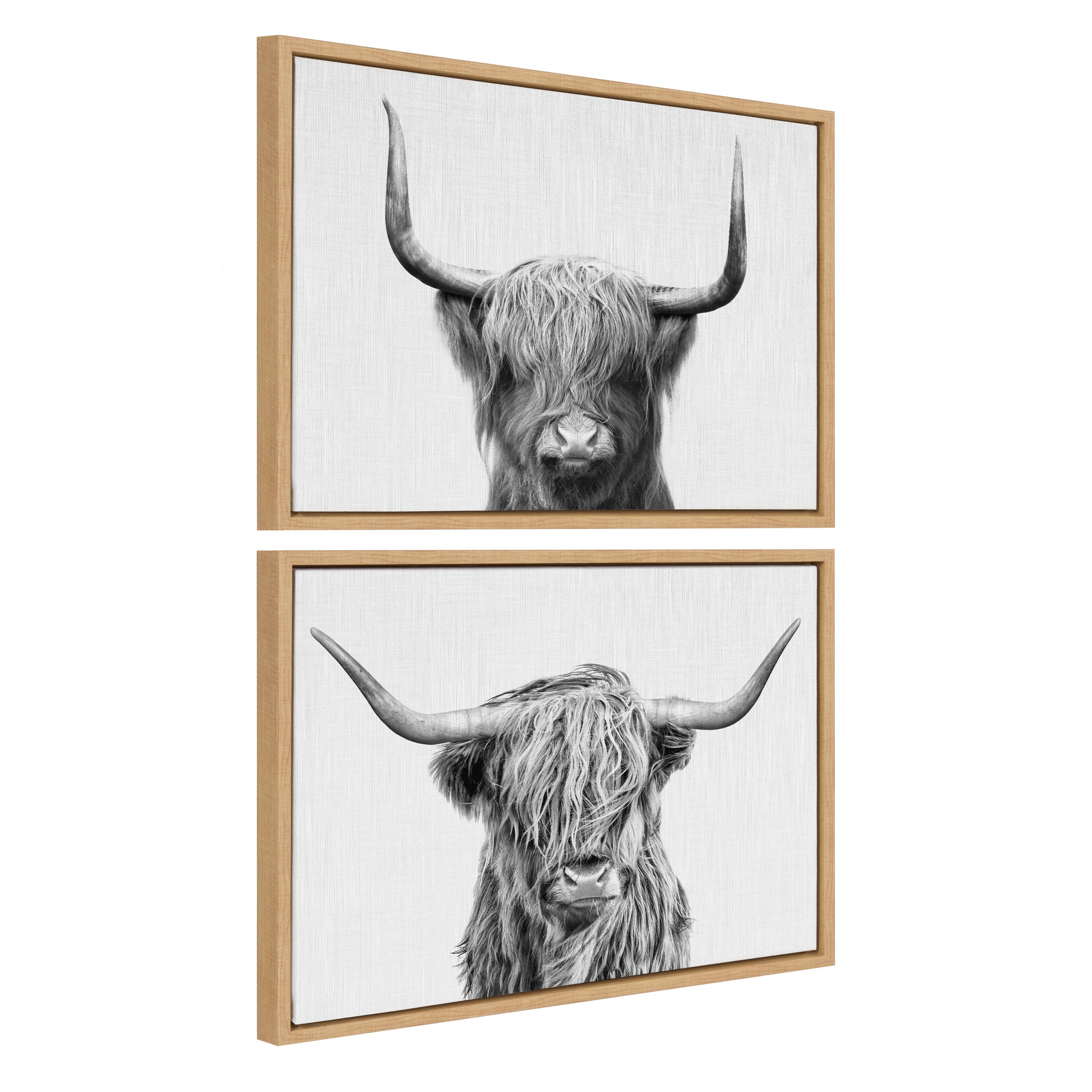Sylvie Highland and Highland Cow 2 Framed Canvas by Simon Te of Tai Prints