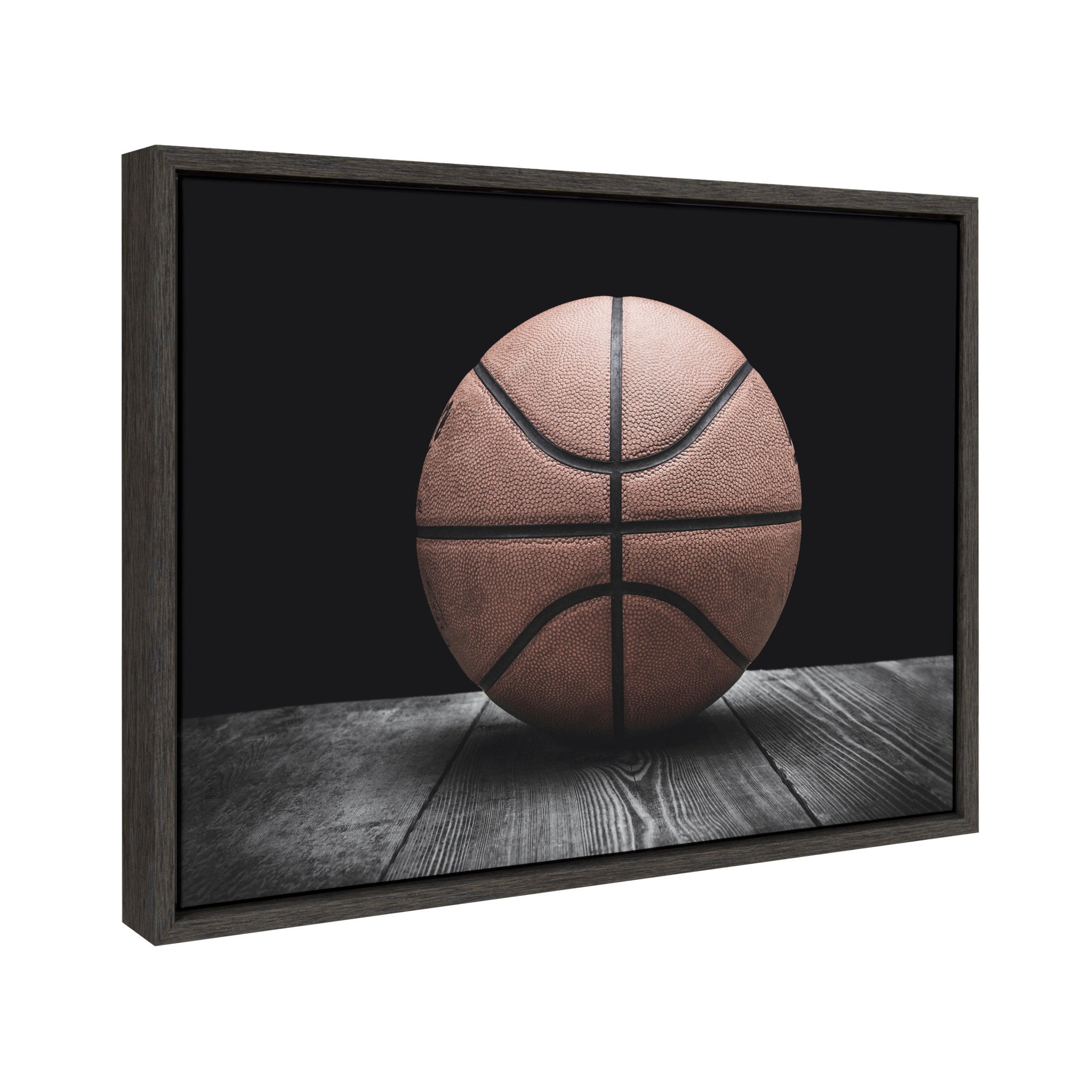 Kate and Laurel Sylvie Vintage Basketball Framed Canvas Wall Art By Shawn  St. Peter, 18x24 Gray, Traditional Sports-Themed Home Decor – kateandlaurel, image size:2048x2048