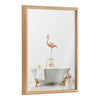 Blake Flamingo Cottage Bathroom Framed Printed Glass by Amy Peterson Art Studio