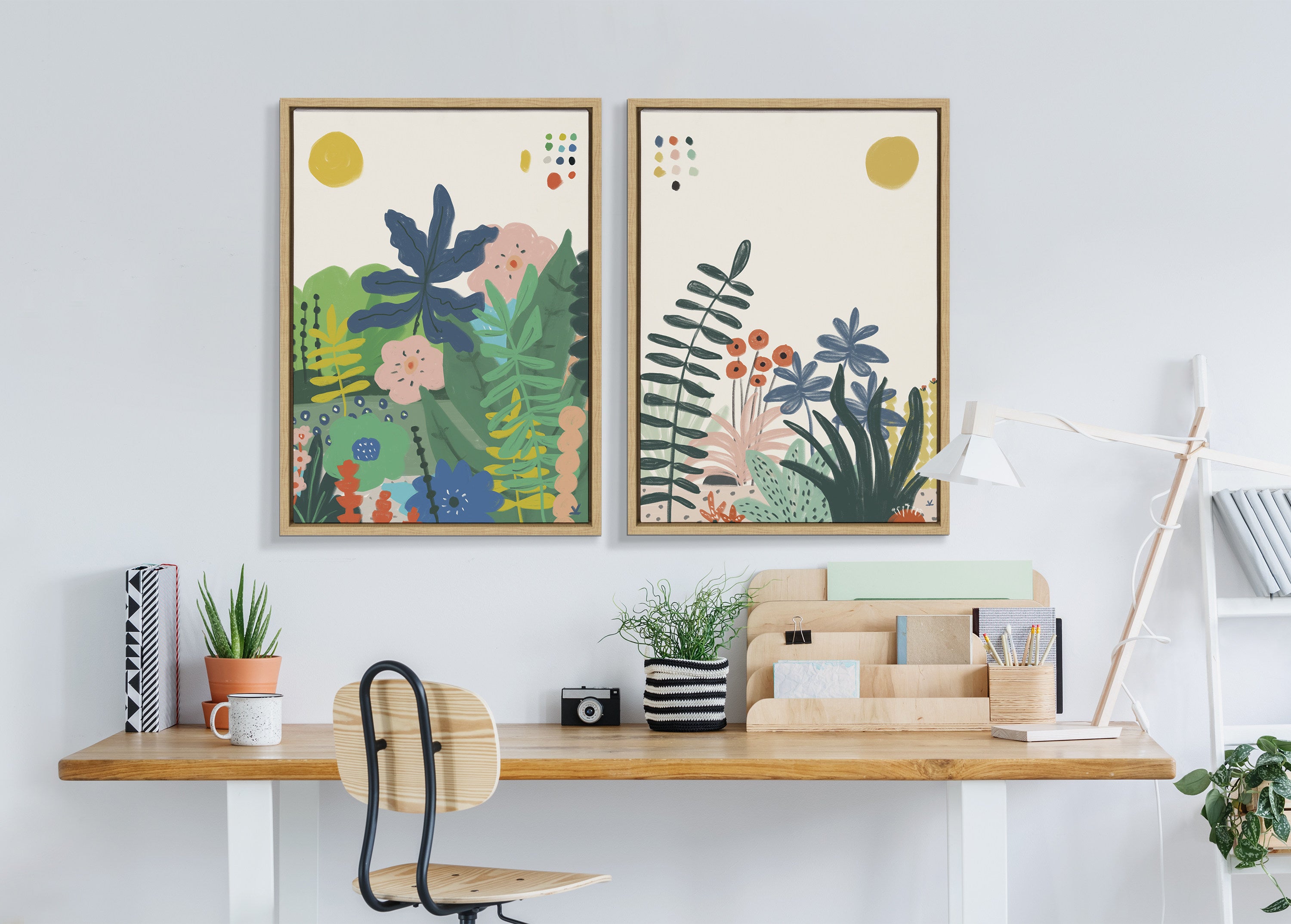 Sylvie Zen Garden 2 Framed Canvas by Kelly Knaga