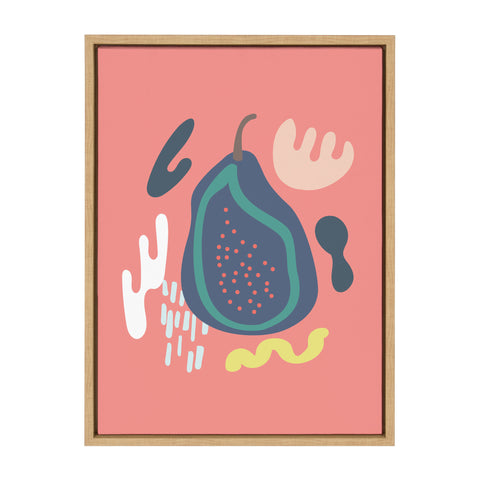 Sylvie Abstract Fruit Pink Framed Canvas by Queenbe Monyei