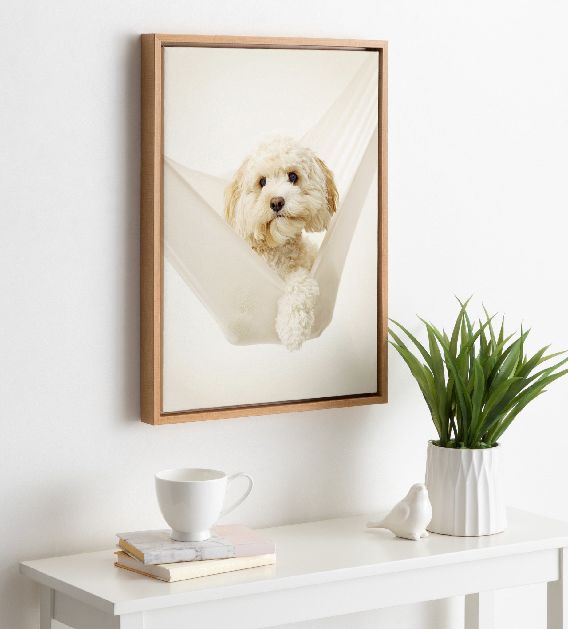 Sylvie Ruby Dog Framed Canvas by Rachael Hale