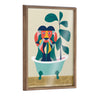 Blake Mid Century Modern Lion in Bathtub Framed Printed Glass by Rachel Lee of My Dream Wall