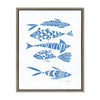 Sylvie Fishes Blue Framed Canvas by Giuliana Lazzerini