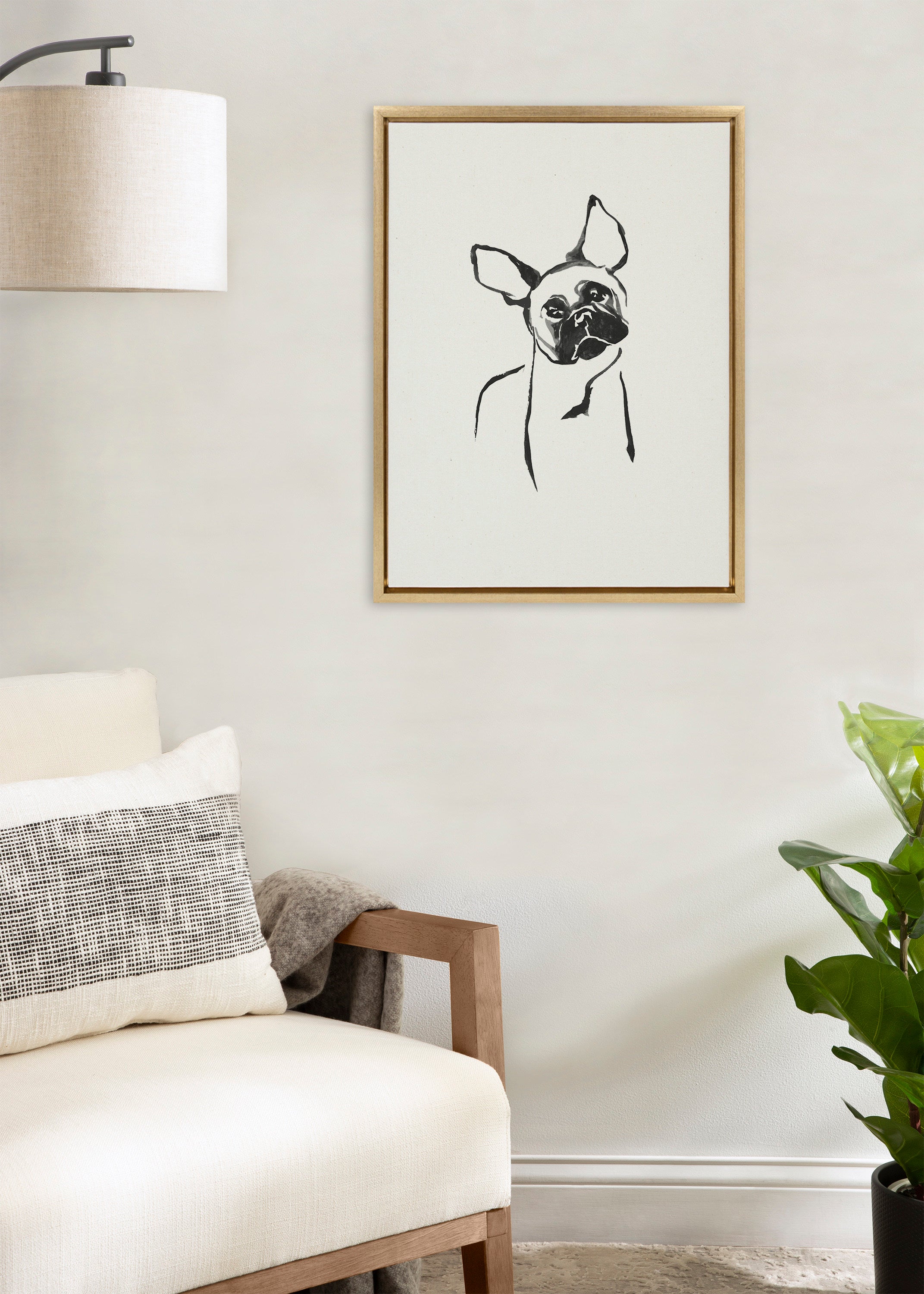 Sylvie 1057 French Bulldog Framed Canvas by Teju Reval of SnazzyHues