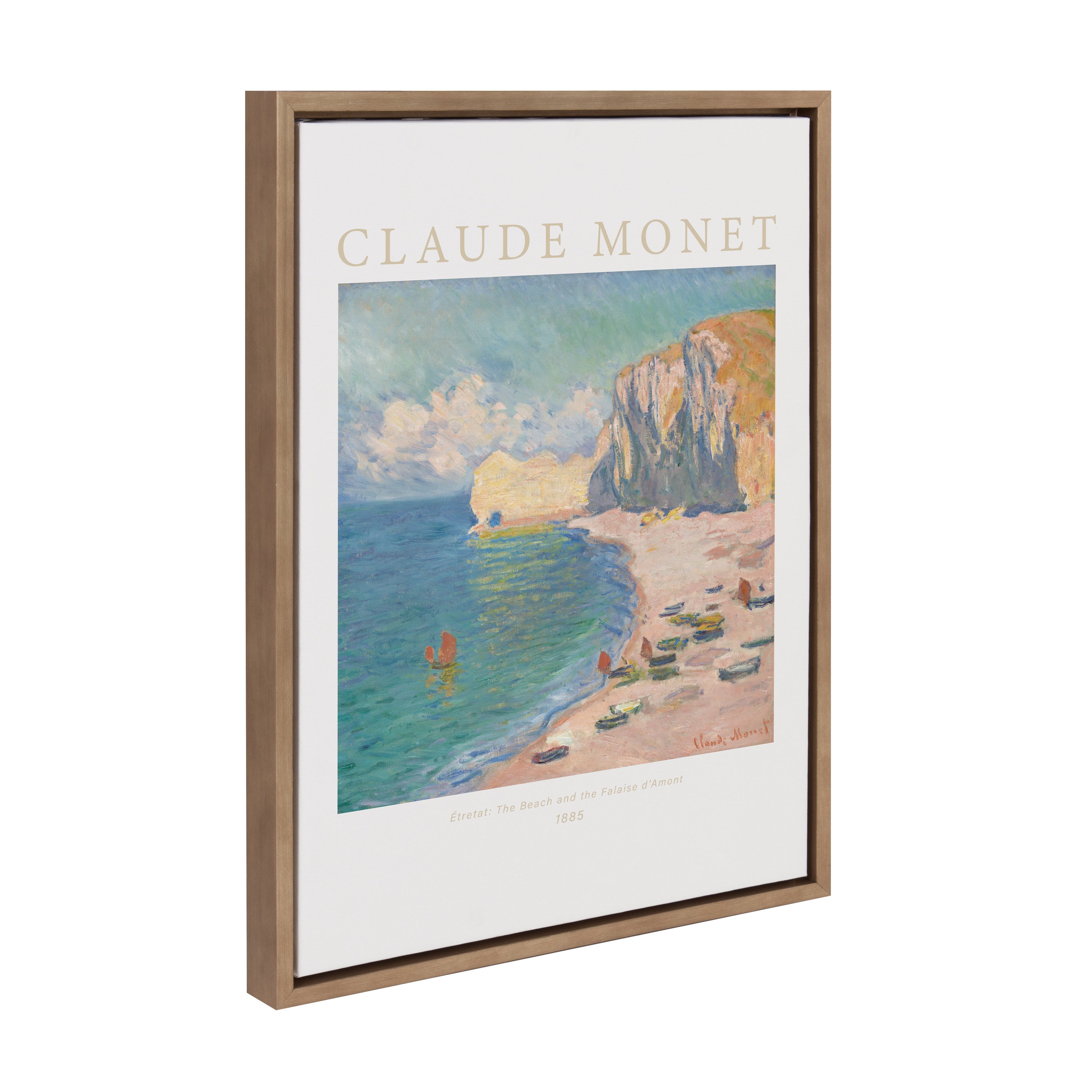 Sylvie Poster Claude Monet Étretat The Beach and the Falaise d’Amont 1885 Framed Canvas by The Art Institute of Chicago