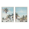 Sylvie Coastal Coconut Palm Tree Beach Framed Canvas Set by The Creative Bunch Studio