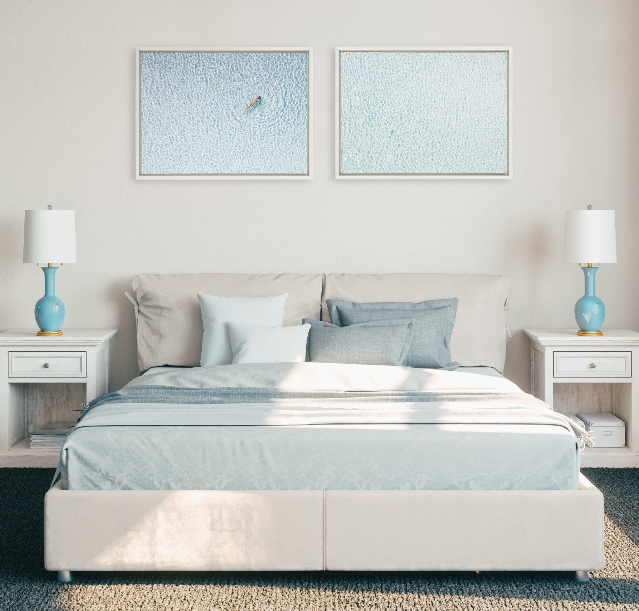 Sylvie Woman Floating I and II Framed Canvas by Amy Peterson Art Studio