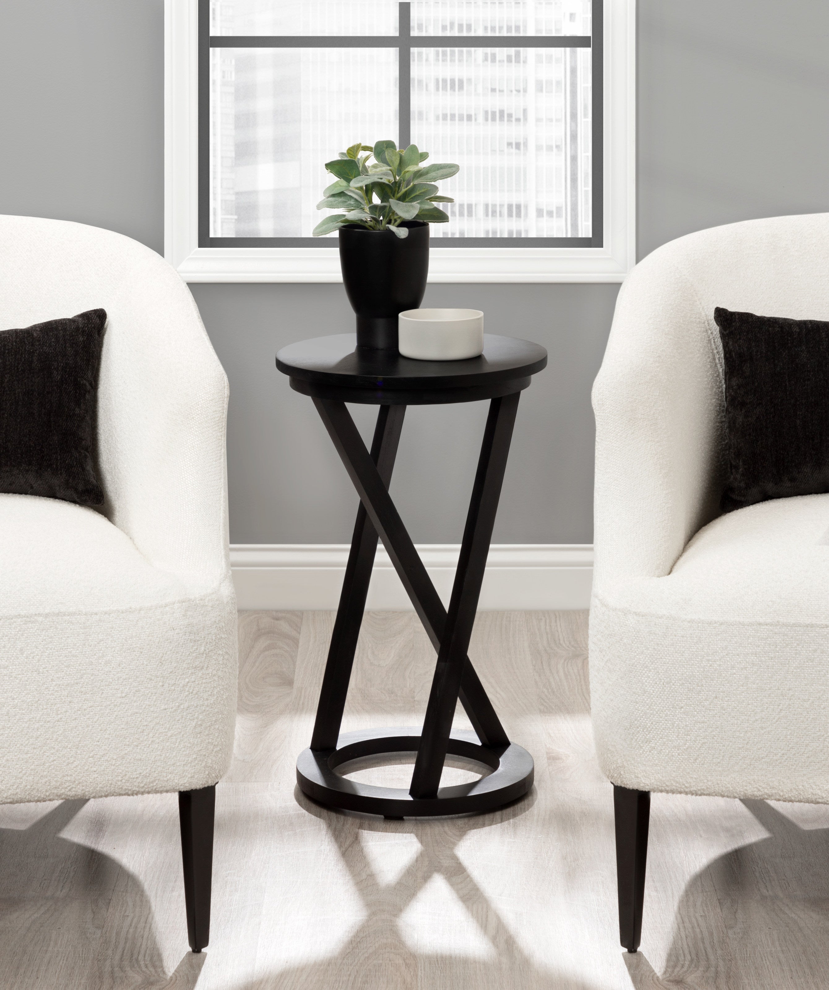 Kate and Laurel Aja Modern Side Table, 15 x 15 x 23, White, Decorative ...