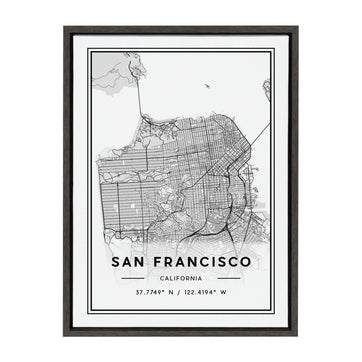 Sylvie San Francisco Modern Map Framed Canvas by Jake Goossen