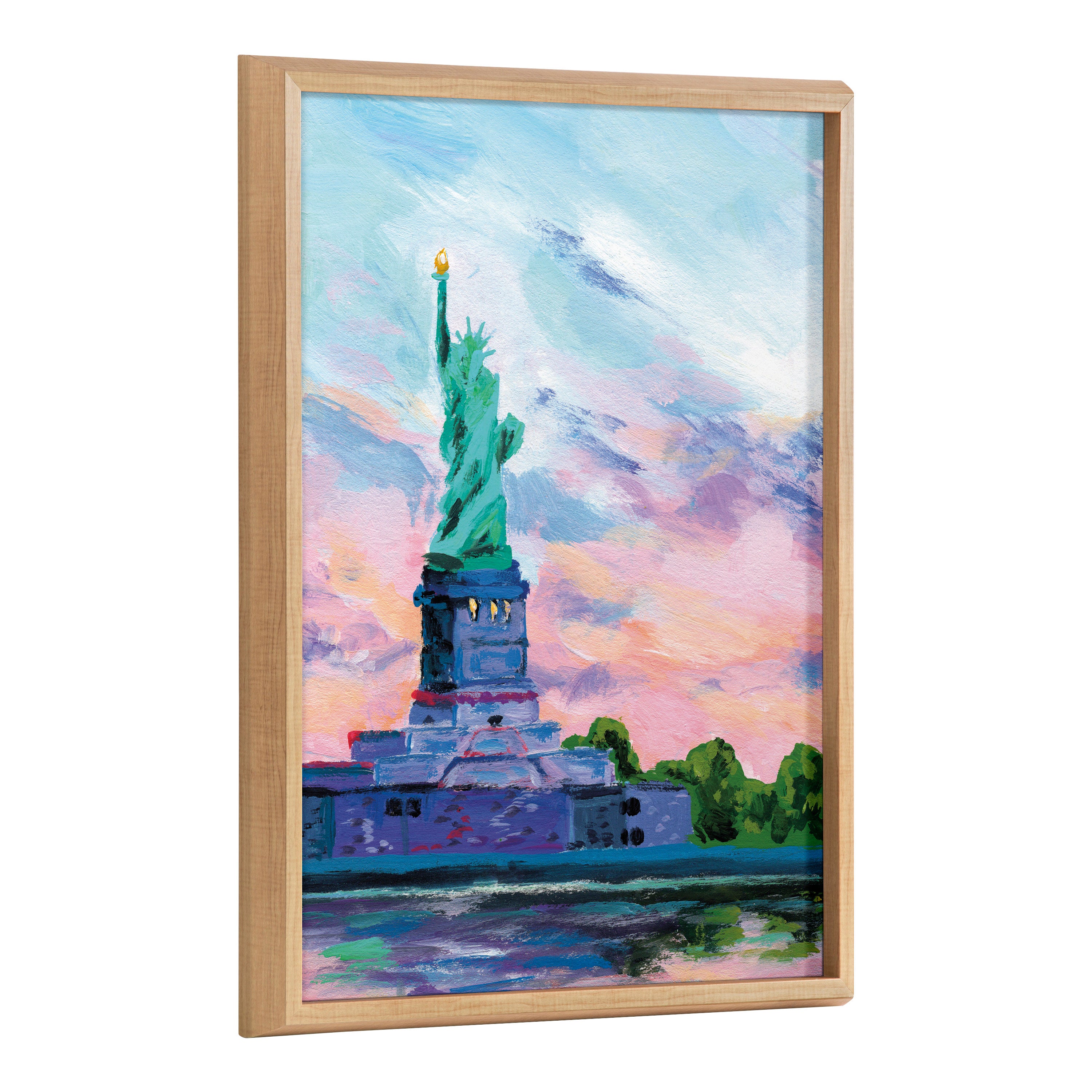 Blake Lady Liberty Framed Printed Wood by Rachel Christopoulous