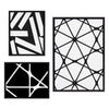 Sylvie Elevated Modern Black and White Minimalist Pattern No 1, 2 and 3 Framed Canvas by The Creative Bunch Studio
