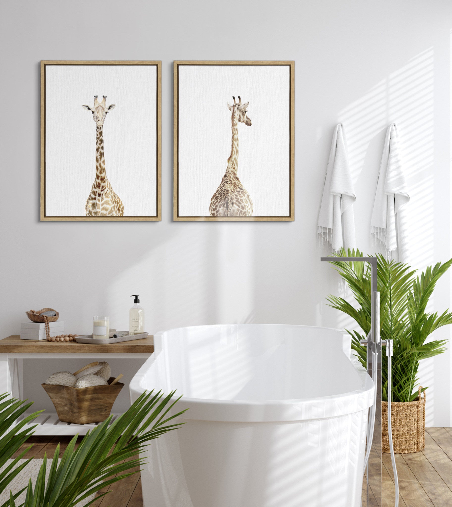 Sylvie Giraffe Front and Back Framed Canvas Set by Amy Peterson Art Studio