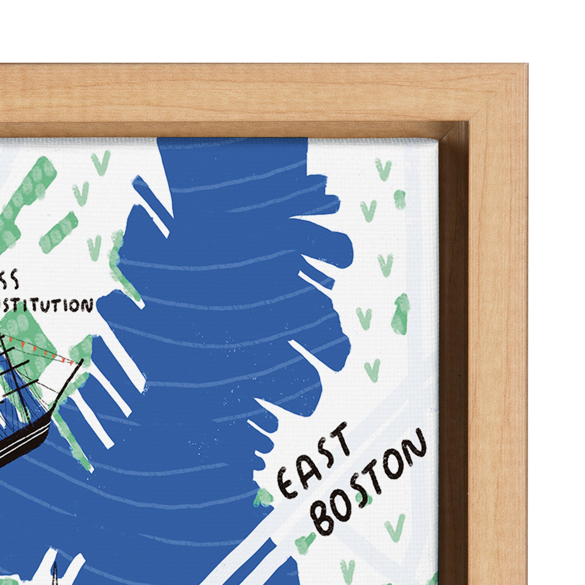 Sylvie Boston Illustration Framed Canvas by Stacie Bloomfield