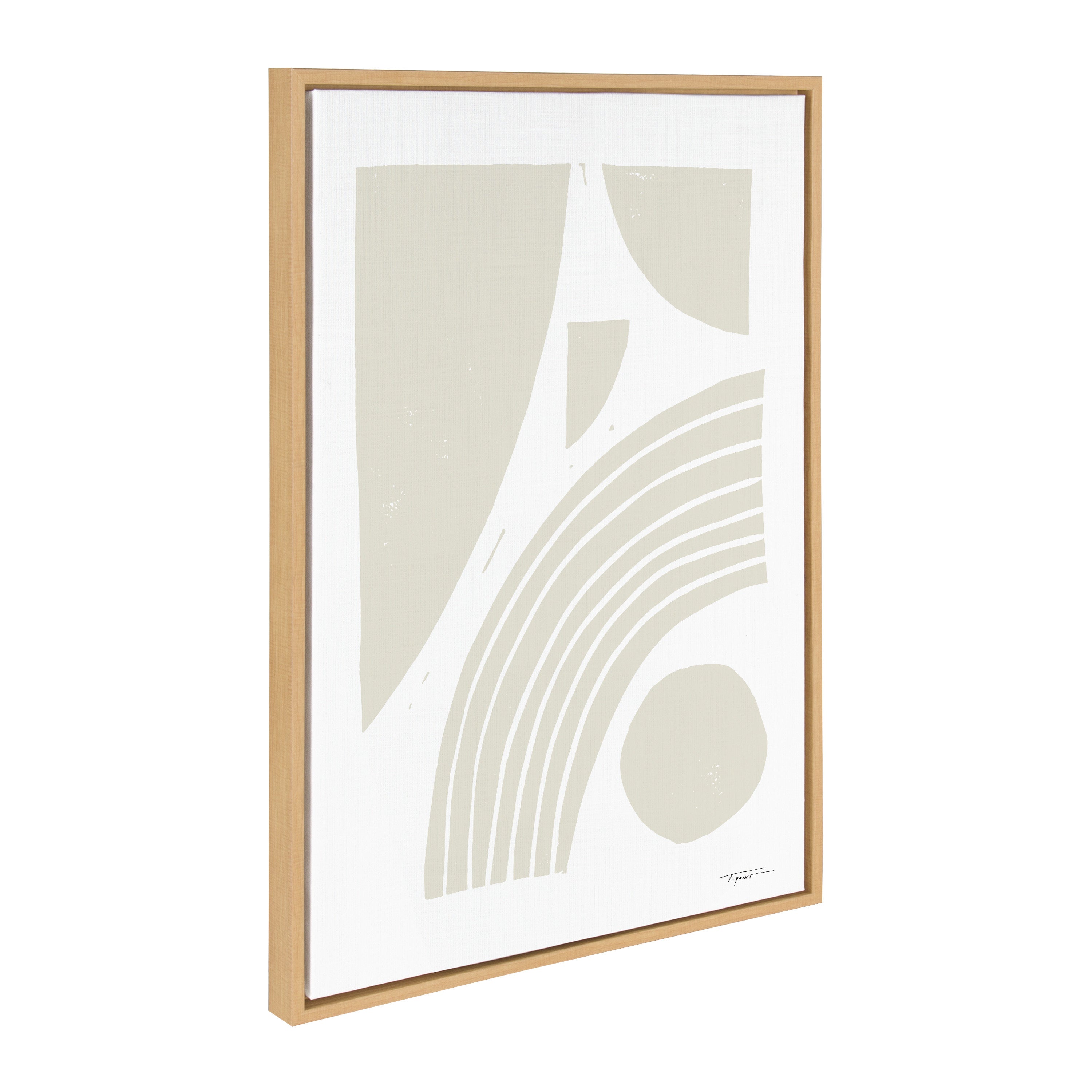 Sylvie Reflecting Shapes Neutral Framed Canvas by Statement Goods