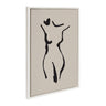 Sylvie Minimalist Neutral Line Art Drawing Body Framed Canvas by The Creative Bunch Studio