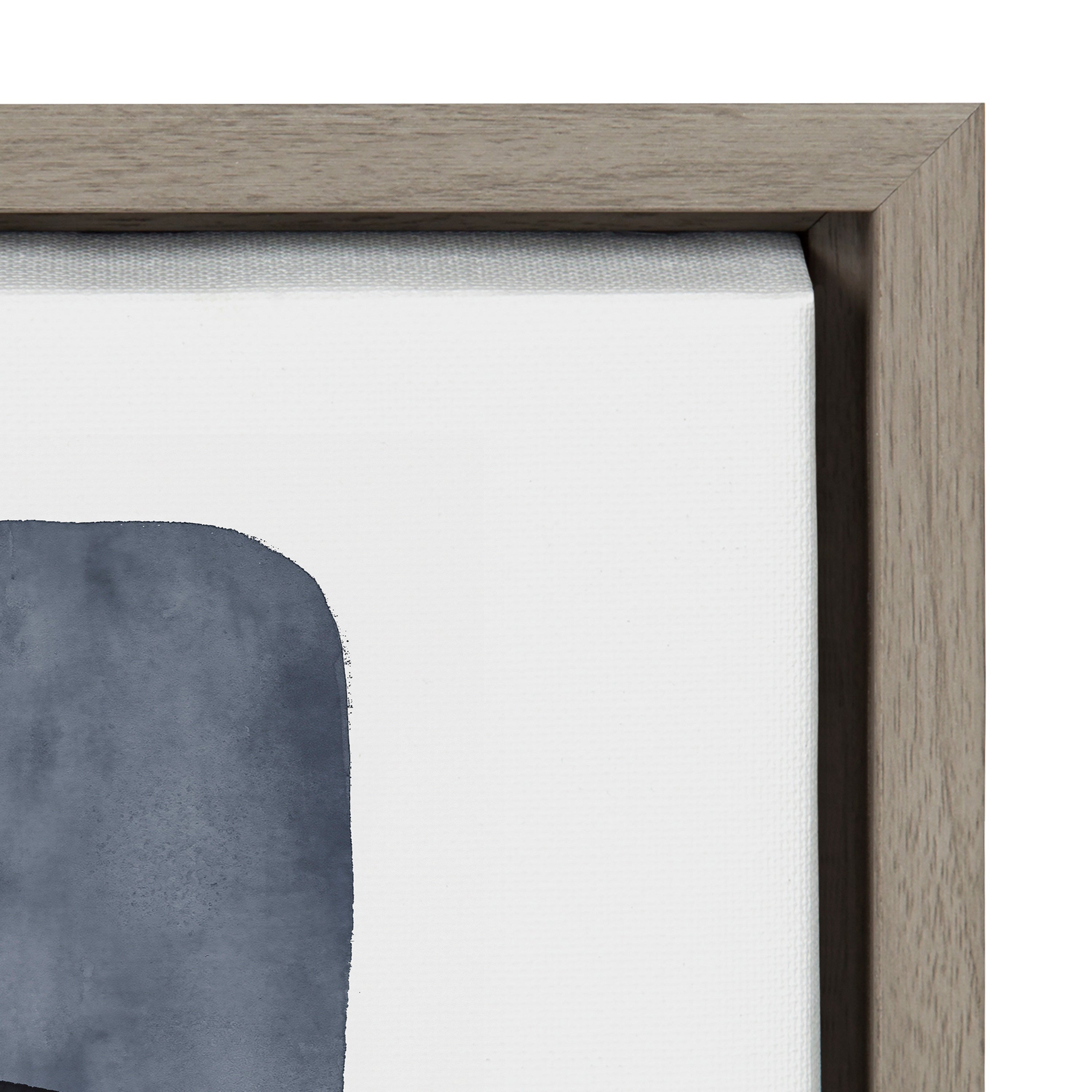 Sylvie Navy Block Abstract Framed Canvas by Amy Lighthall