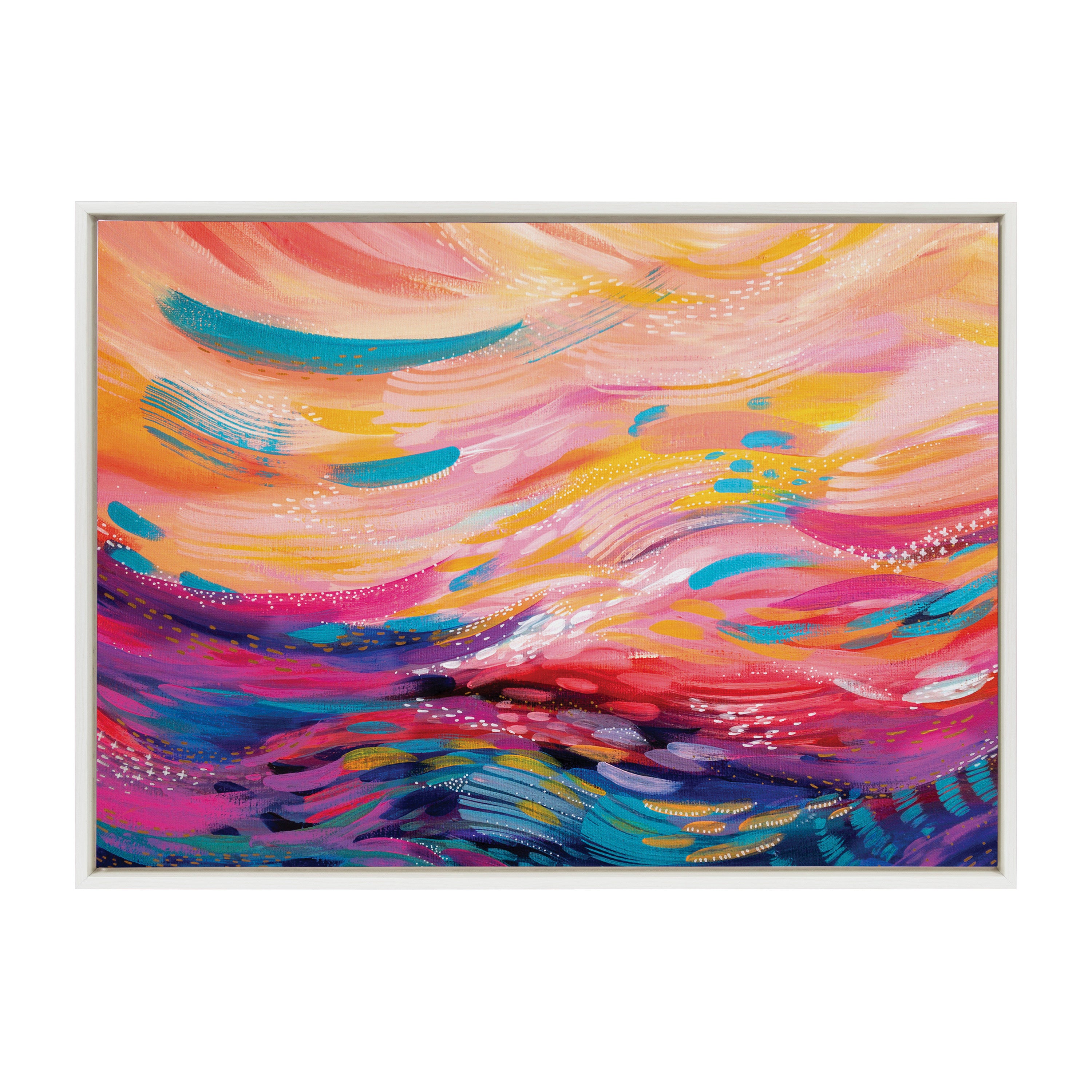 Sylvie Brush Strokes 90 Framed Canvas by Jessi Raulet of Ettavee