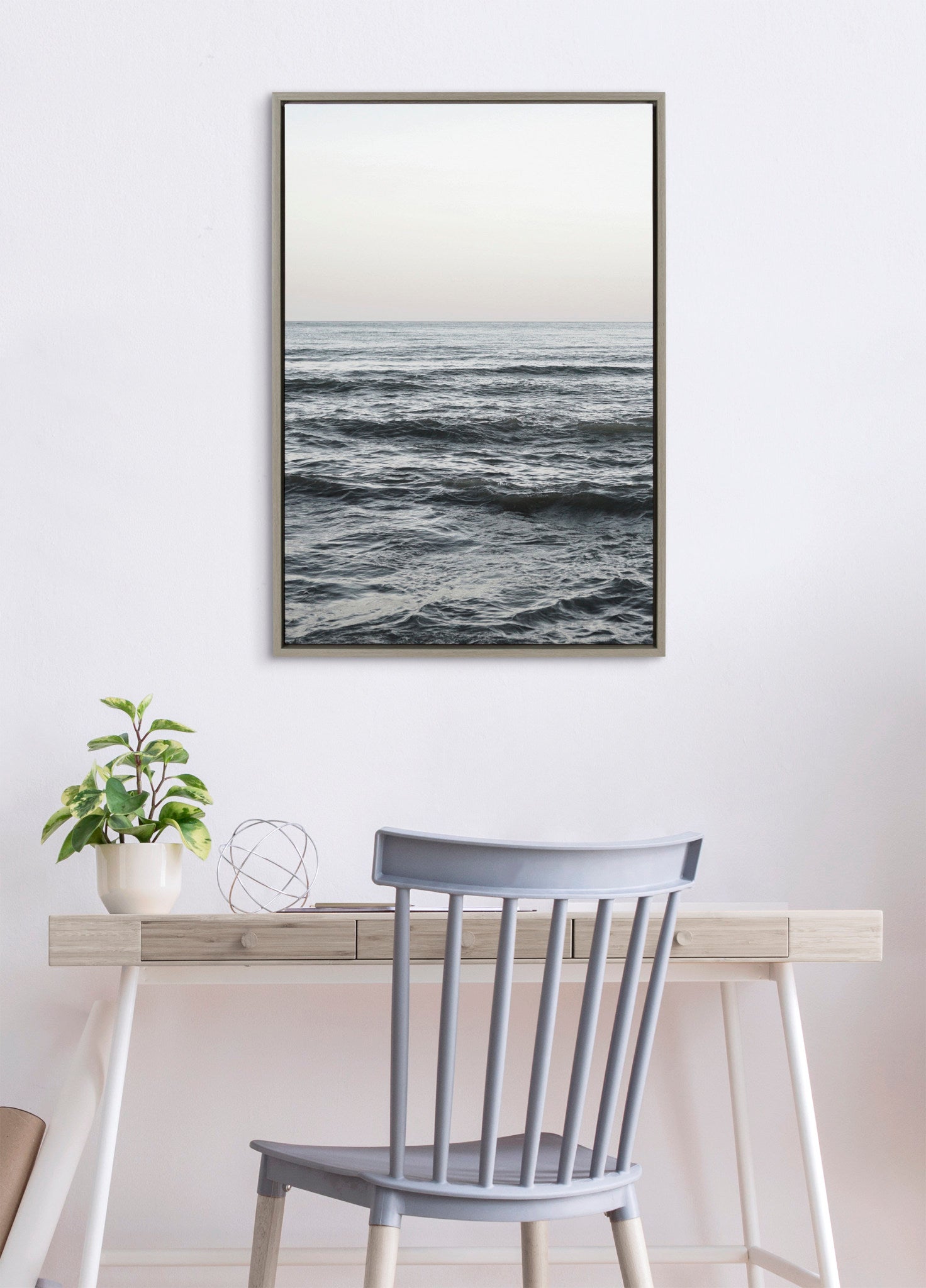 Sylvie Calm Ocean Vibes Framed Canvas by Vidal Hernandez