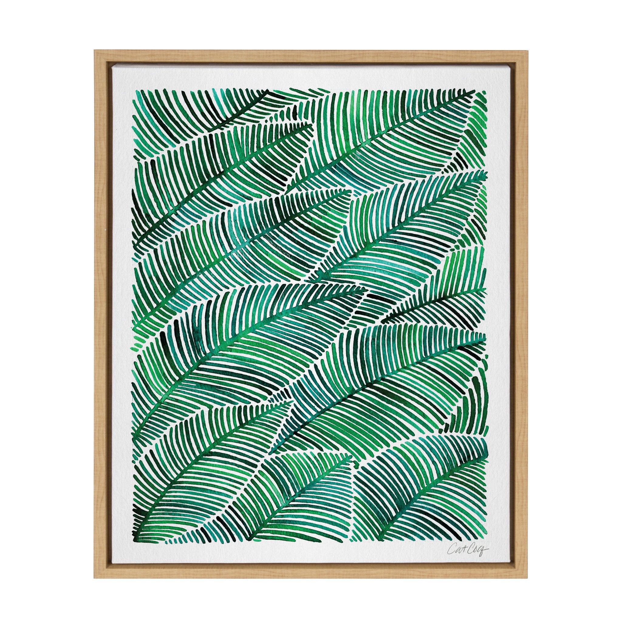 Sylvie Tropical Leaves Framed Canvas by Cat Coquillette