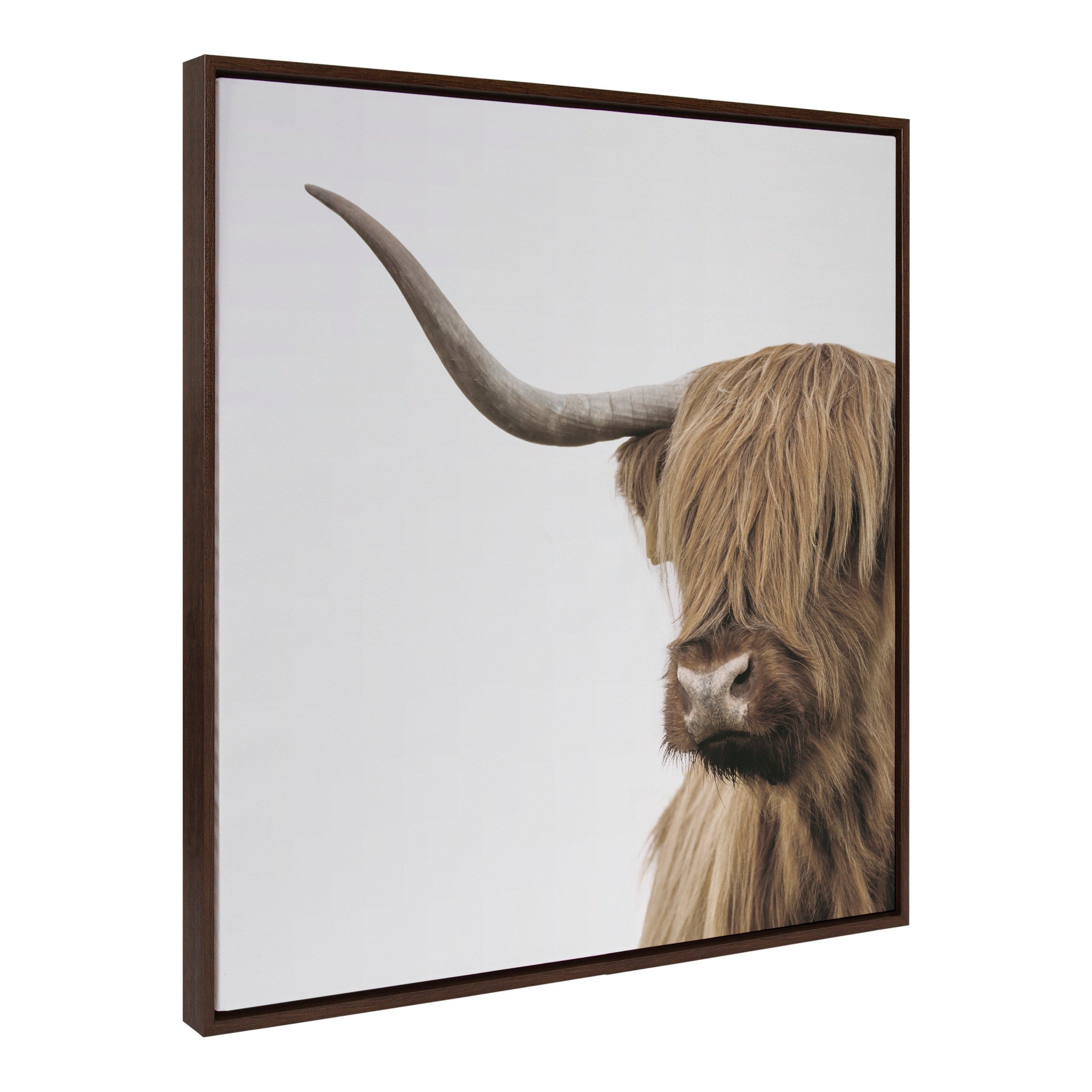 Sylvie Highland Cow Portrait Framed Canvas by The Creative Bunch Studio