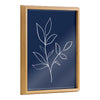 Blake Modern Blue Botanical Line Sketch Print 2 Framed Printed Glass by The Creative Bunch Studio