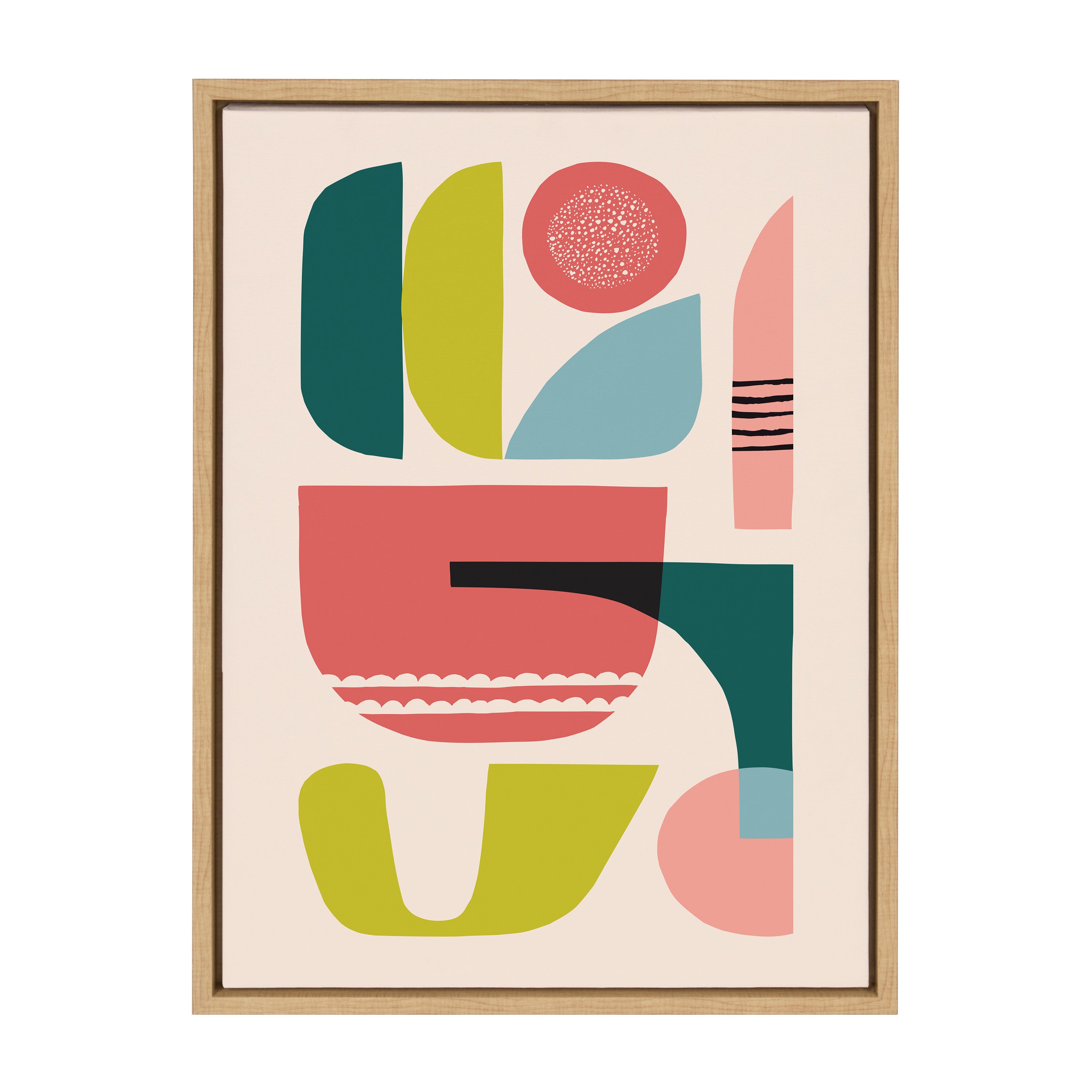 Sylvie Mid Century 5 Framed Canvas by Rachel Lee of My Dream Wall