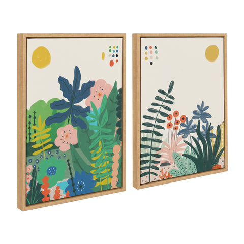 Sylvie Zen Garden 1 and 2 Framed Canvas Art Set by Kelly Knaga