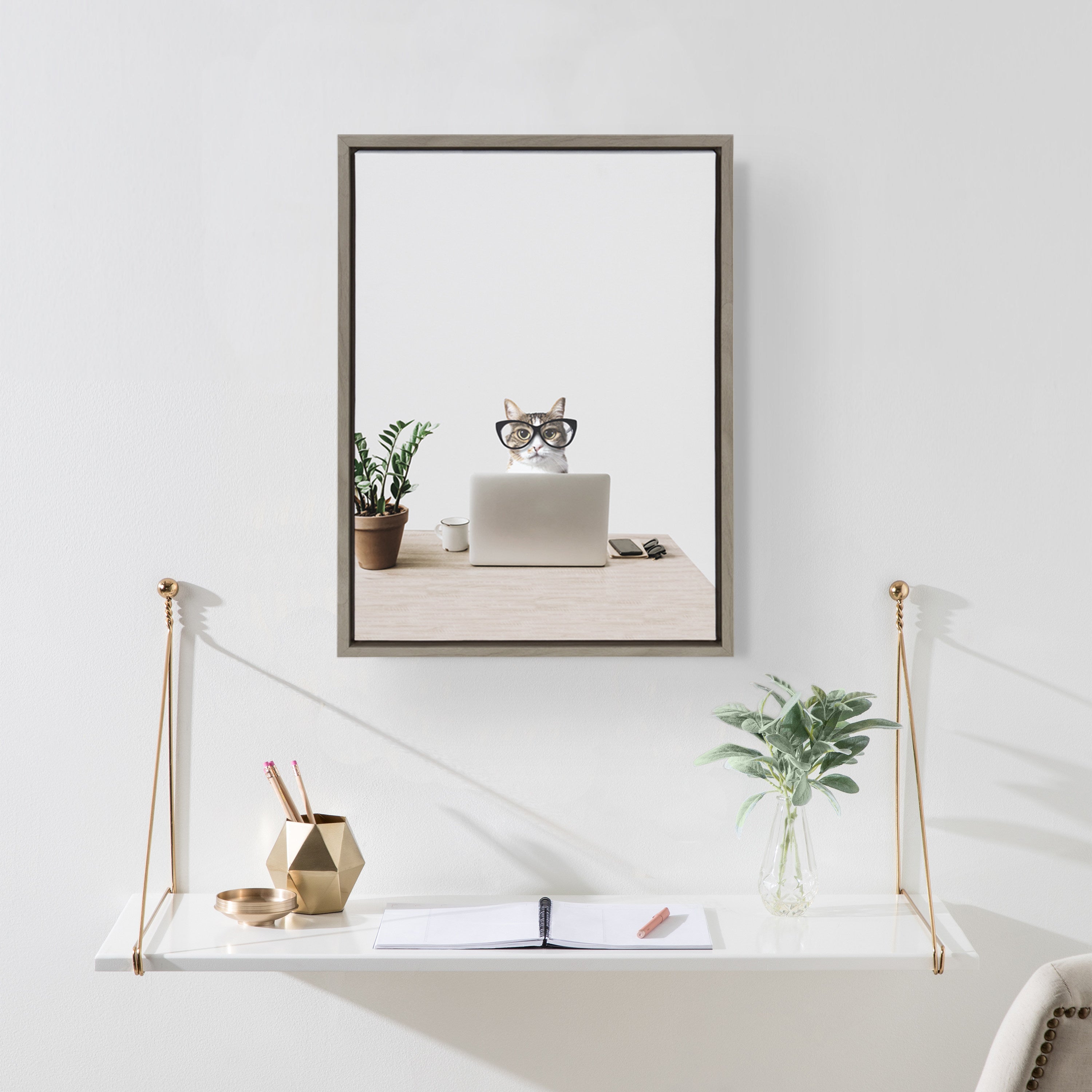Vista Wall Mounted Wooden Desk Shelf