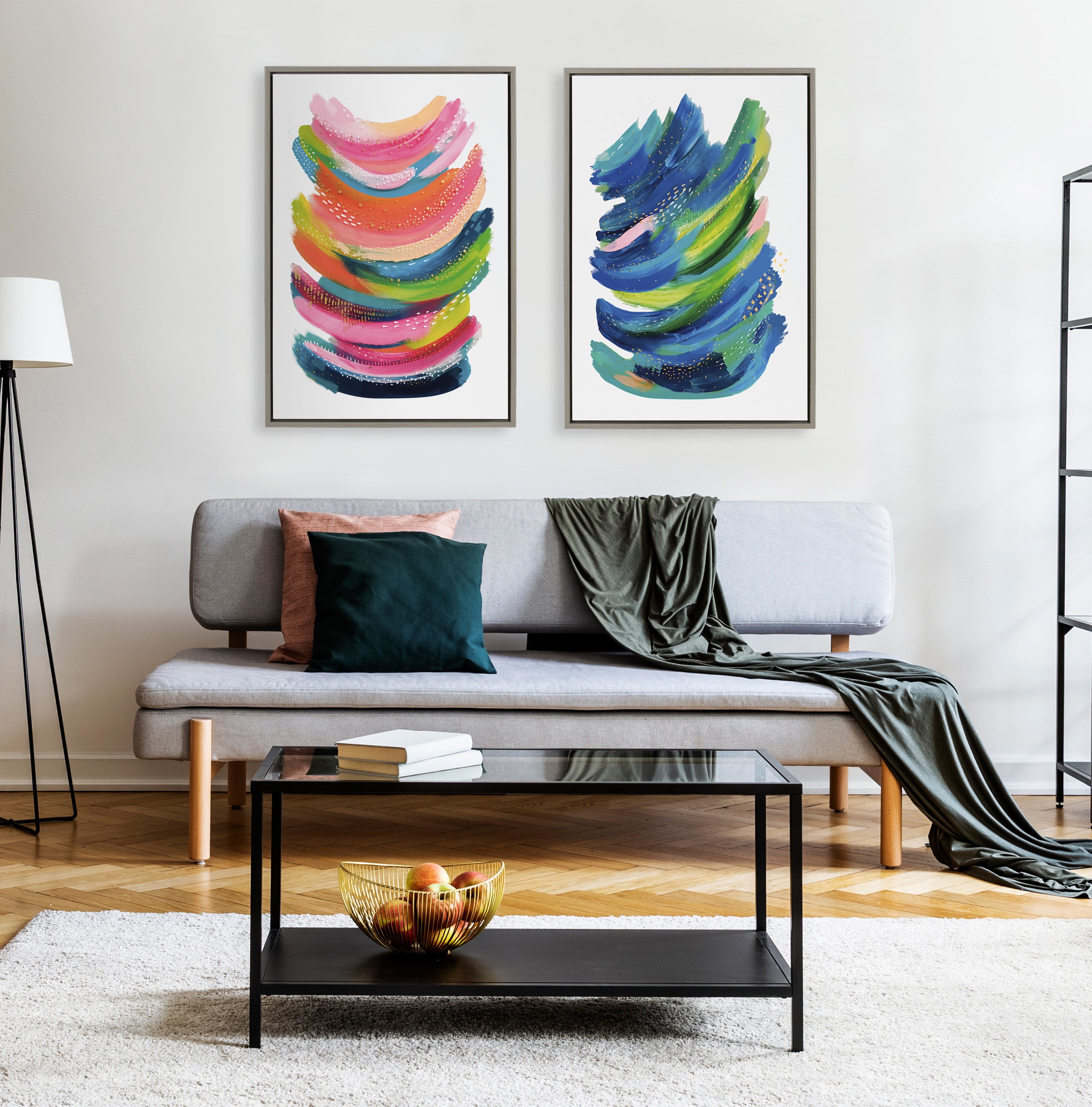 Sylvie Bright Abstract 2 Framed Canvas by Jessi Raulet of Ettavee