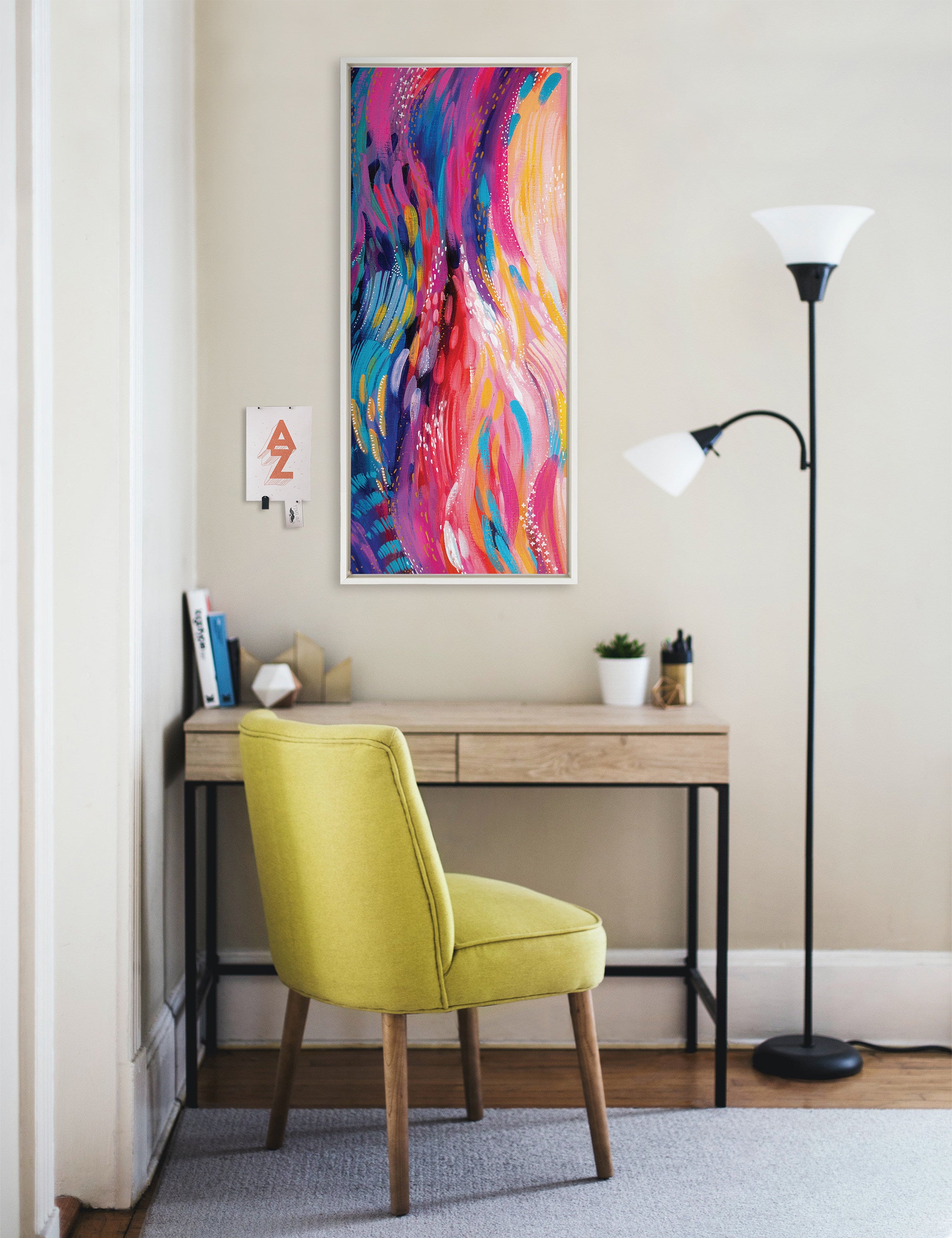 Sylvie Brush Strokes 90 Framed Canvas by Jessi Raulet of Ettavee