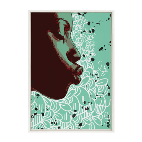 Sylvie Kiss Framed Canvas by Arm of Casso
