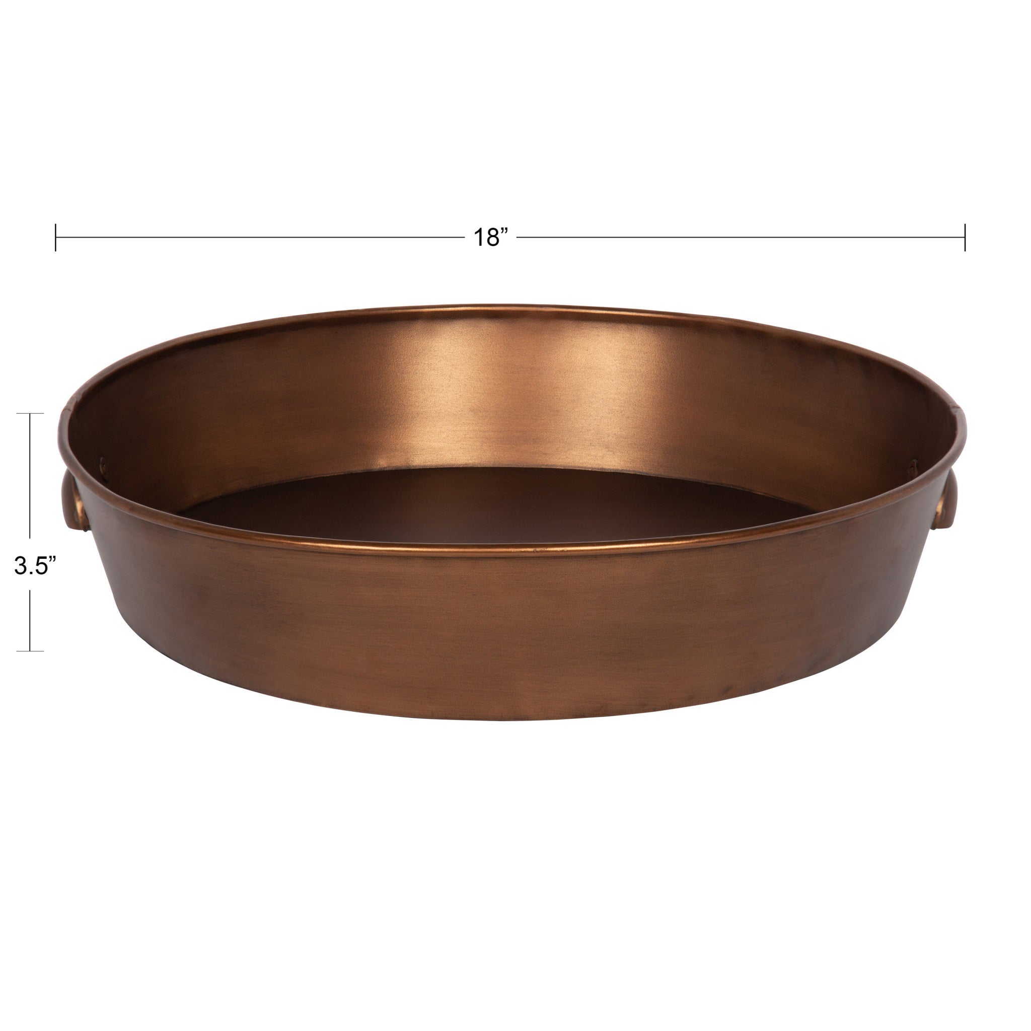 Forgeham Round Metal Tray with Handles