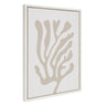 Sylvie Abstract Coral Coastal Beige Framed Canvas by The Creative Bunch Studio