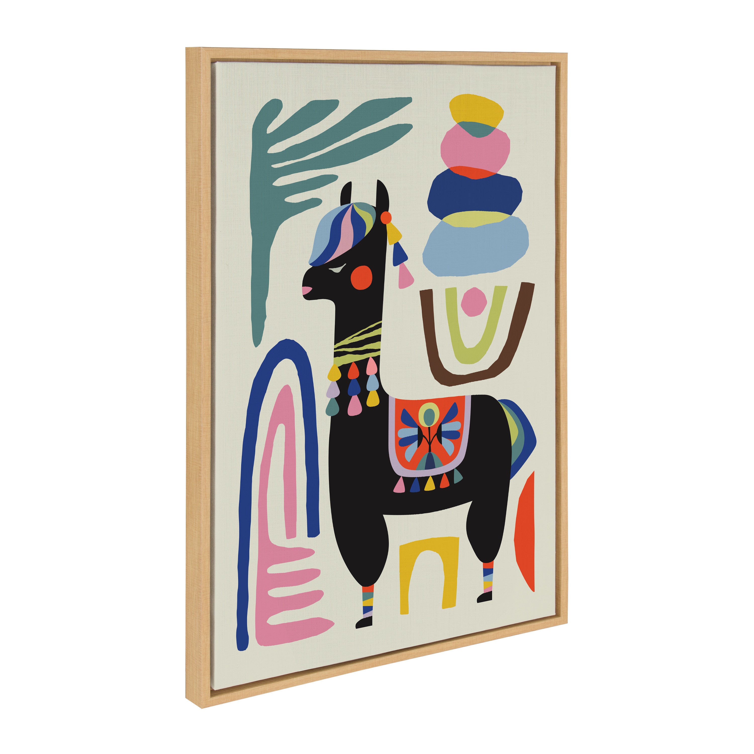 Sylvie Llama Mesatawe Framed Canvas by Rachel Lee of My Dream Wall