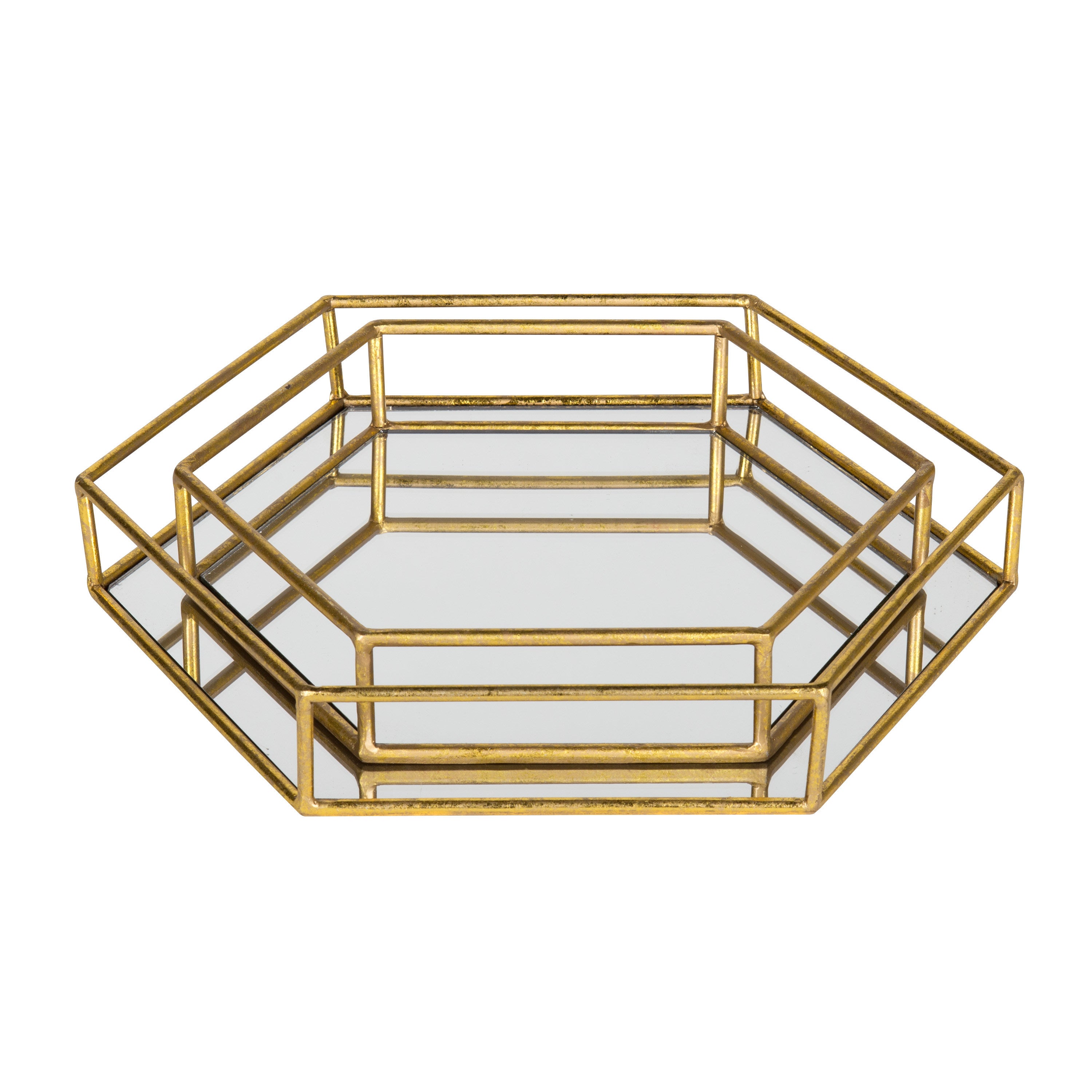 Felicia Nesting Metal Mirrored Decorative Trays