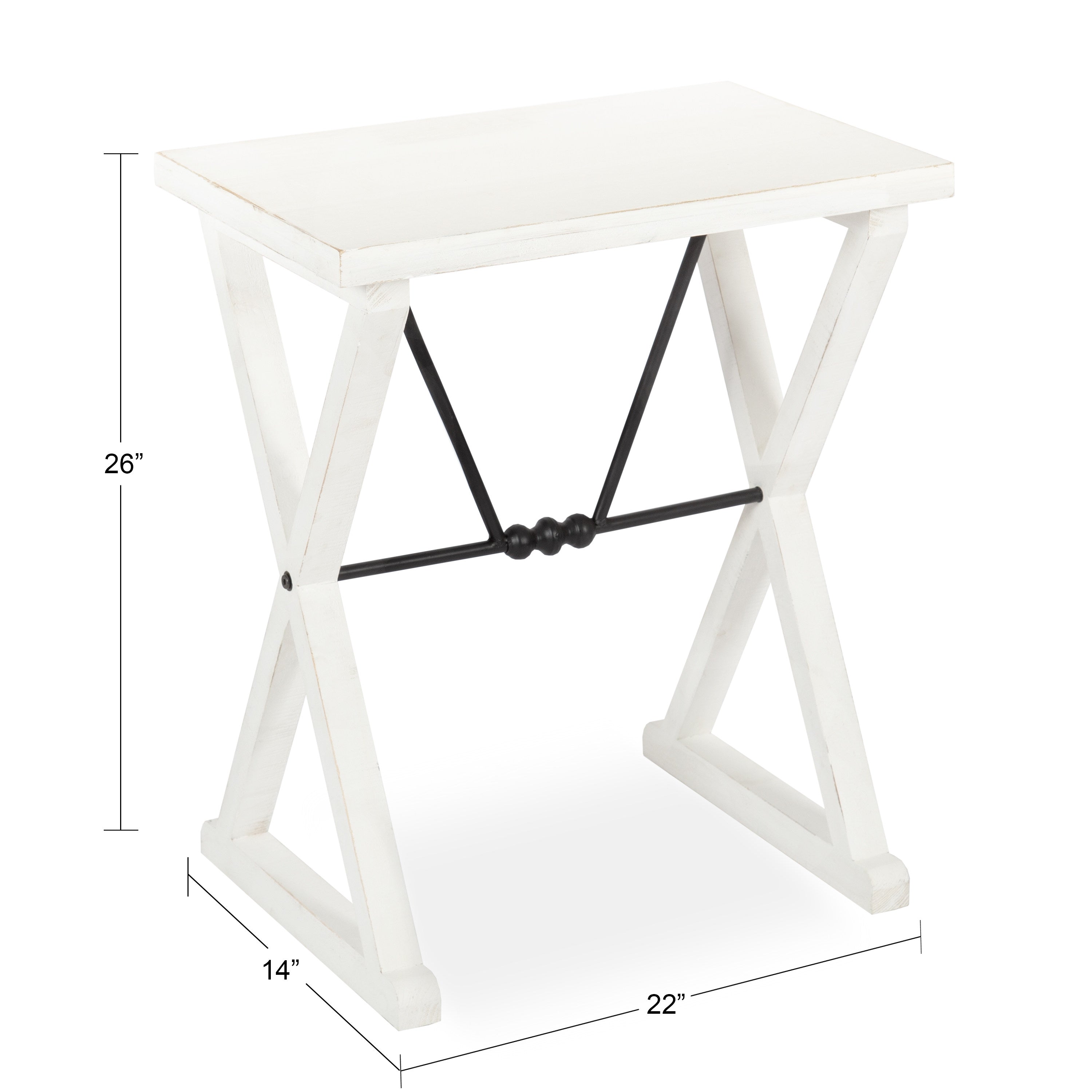 Travere Wood and Metal Side Table