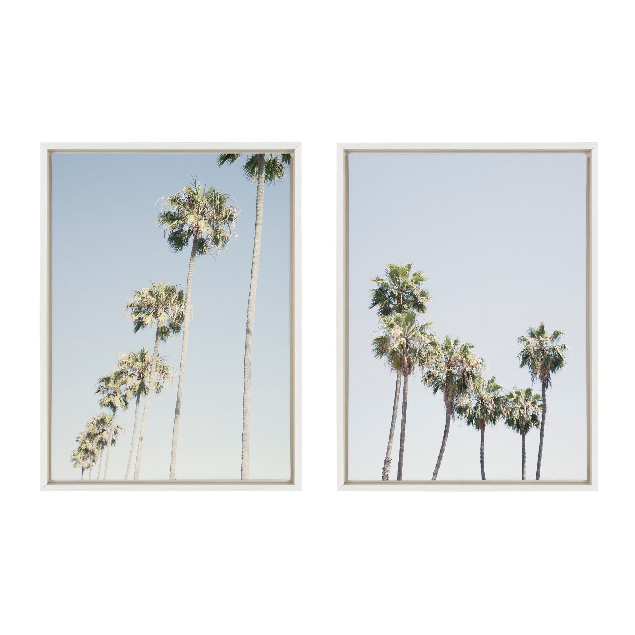 Sylvie Palm tree Row and LA Summer Framed Canvas by Caroline Mint