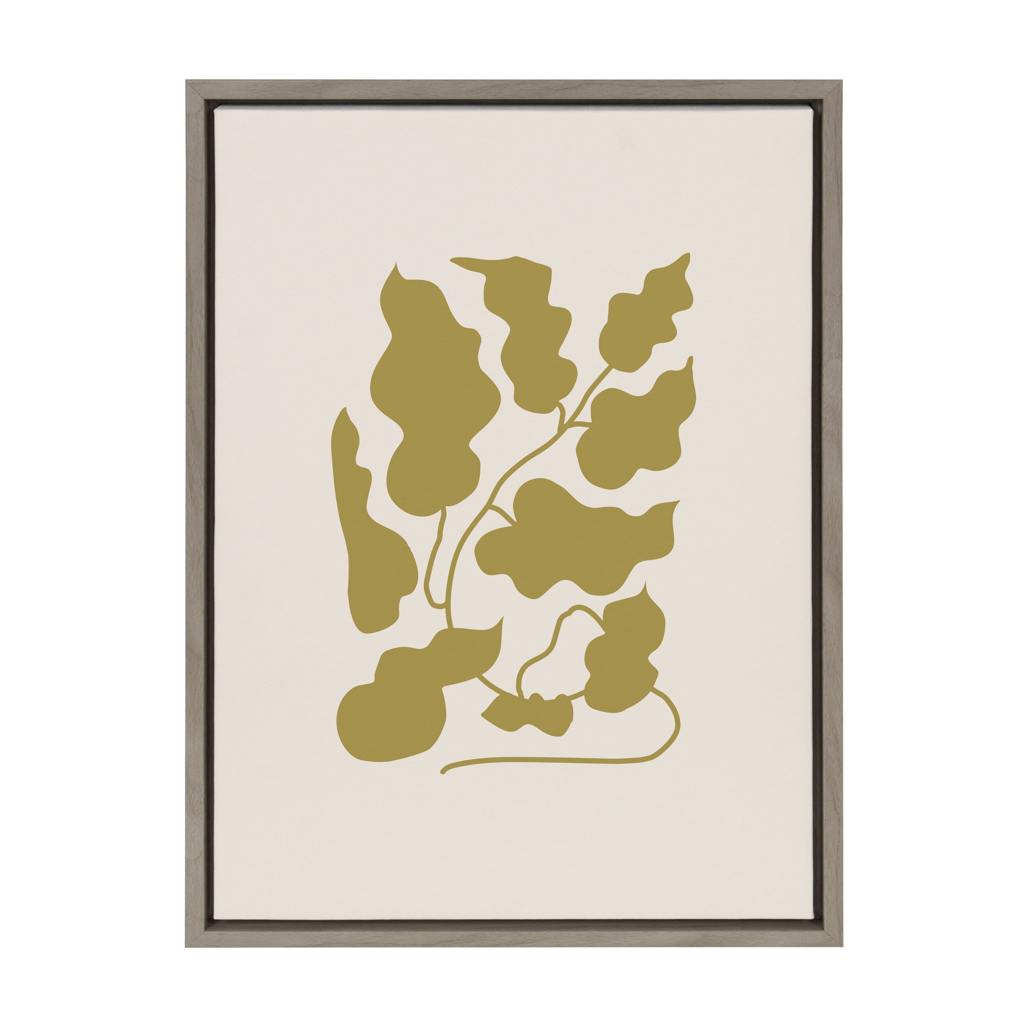 Sylvie Soft and Simple Feminine Yellow Botanical Framed Canvas by The Creative Bunch Studio