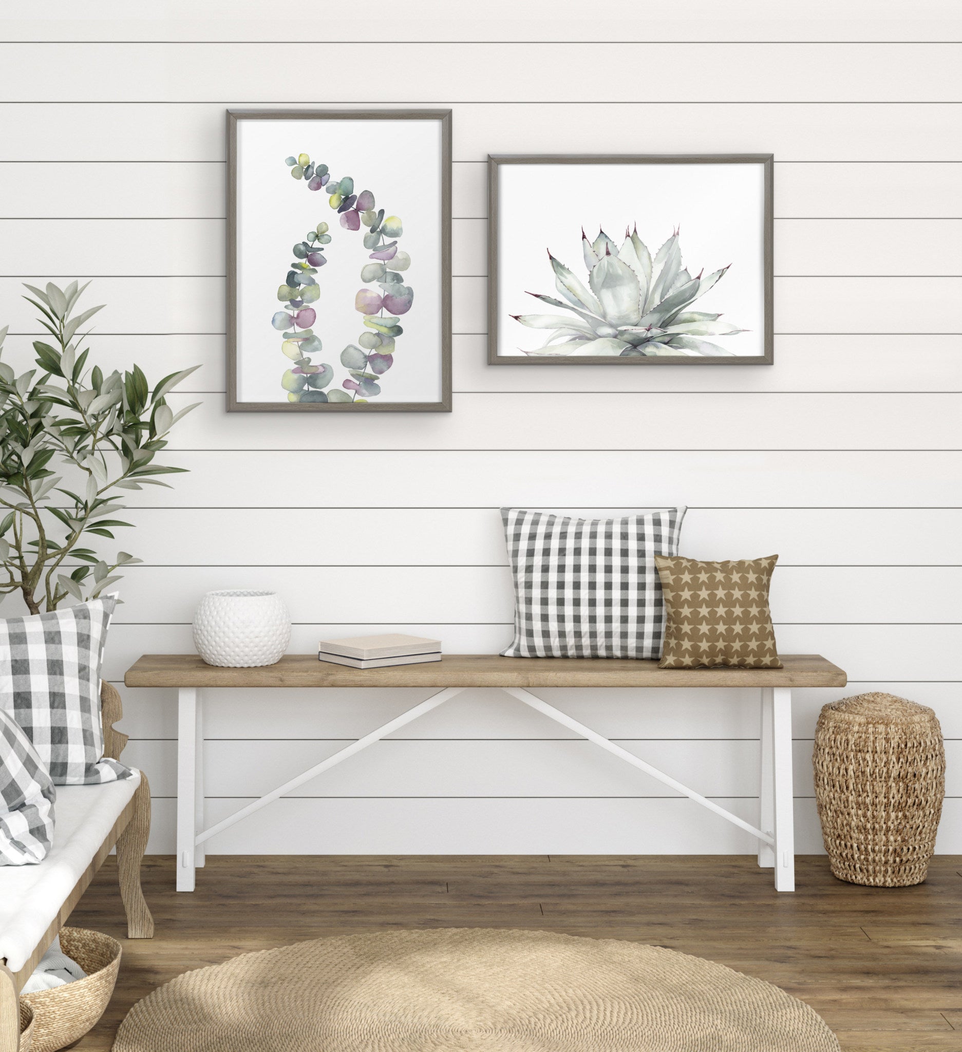 Blake Parrys Agave Framed Printed Glass by Emily Marie Watercolors