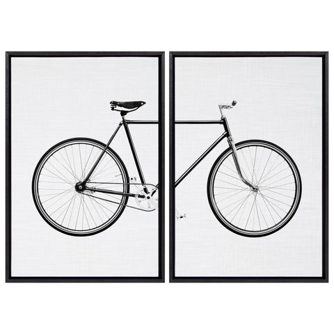 Sylvie Bicycle Framed Canvas by Simon Te of Tai Prints