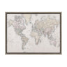 Sylvie Vintage World Map Framed Canvas by The Creative Bunch Studio