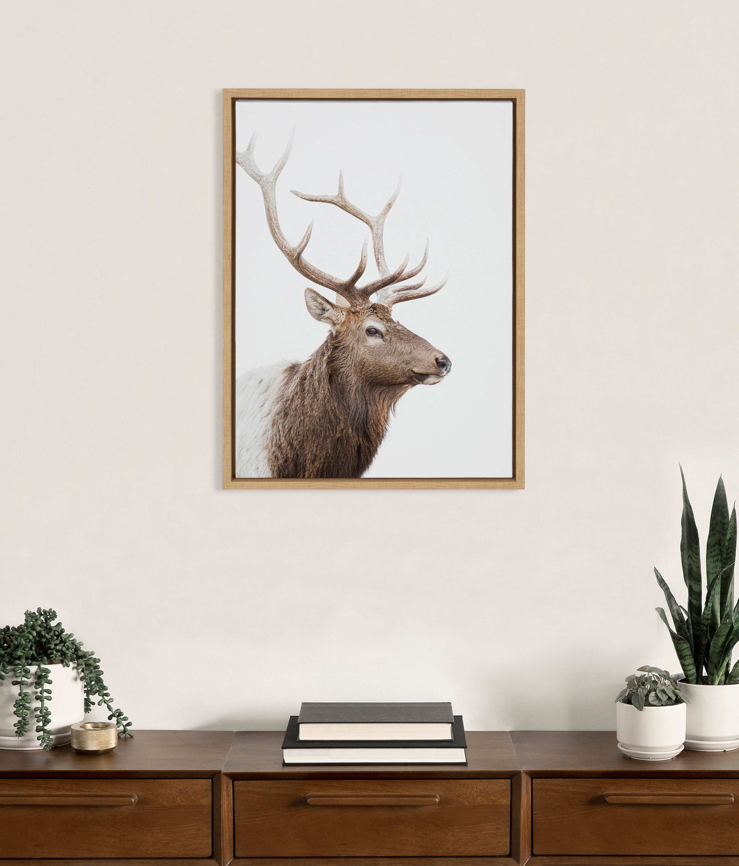 18 X 24 Sylvie Stag Profile Framed Canvas By Amy Peterson Art Studio  Natural - Kate & Laurel All Things Decor : Target