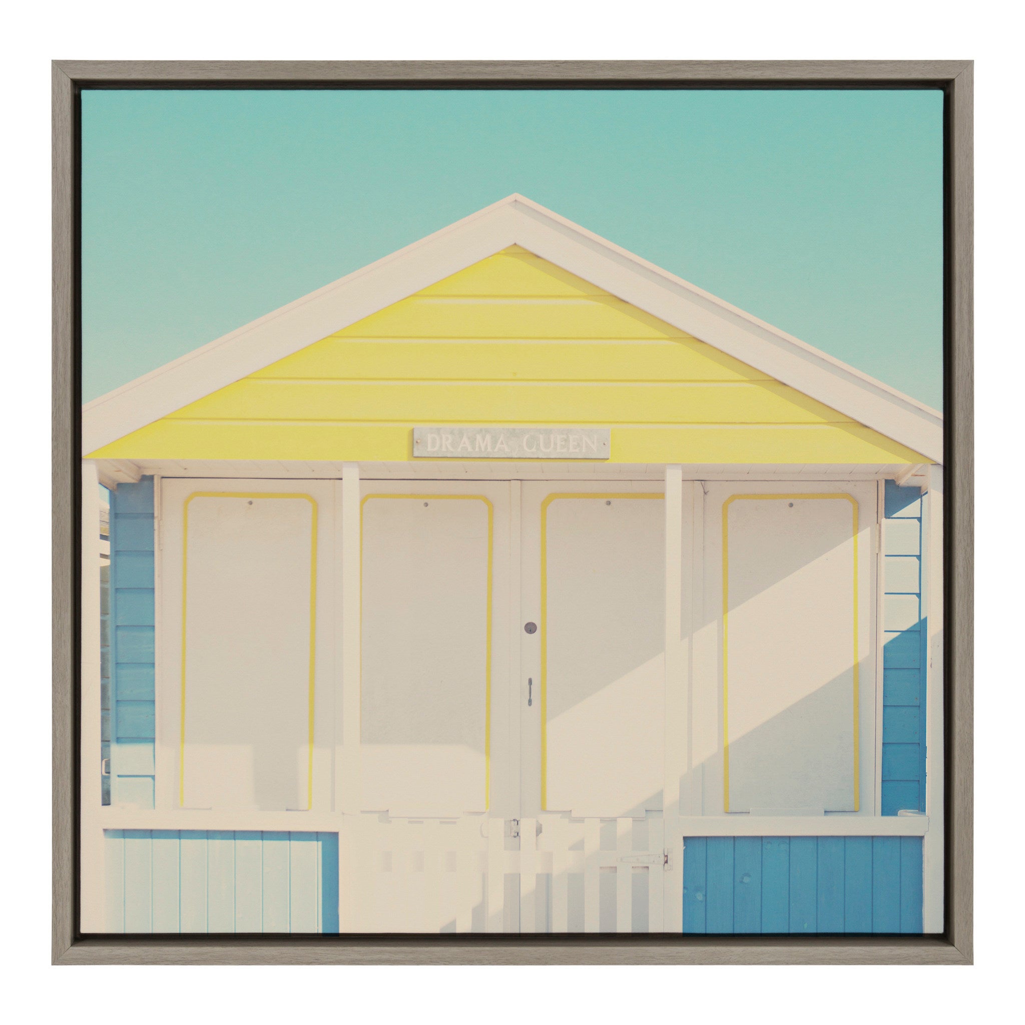 Sylvie Beach Hut 3 Framed Canvas by Laura Evans