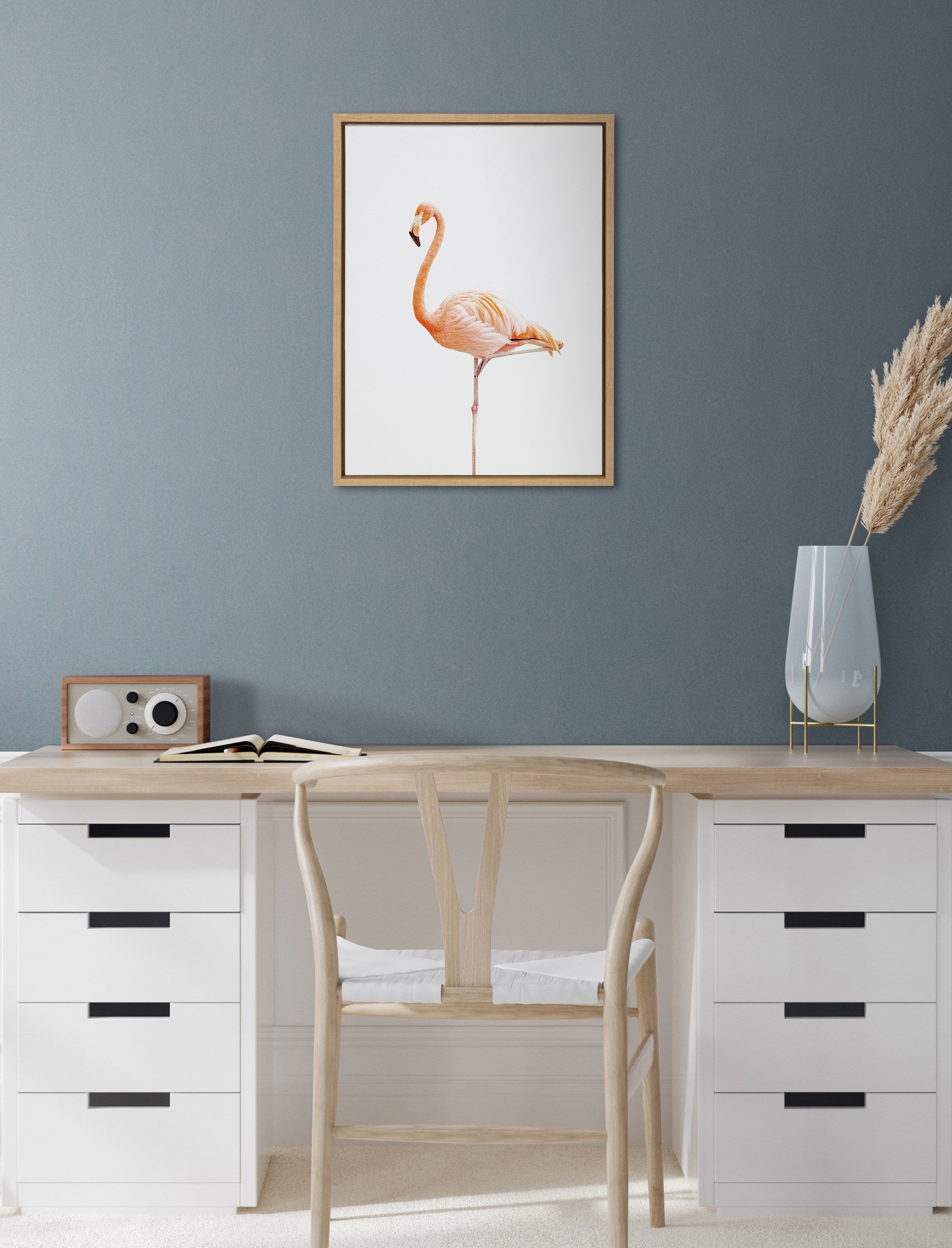 Sylvie Flamingo Standing Framed Canvas by Amy Peterson Art Studio
