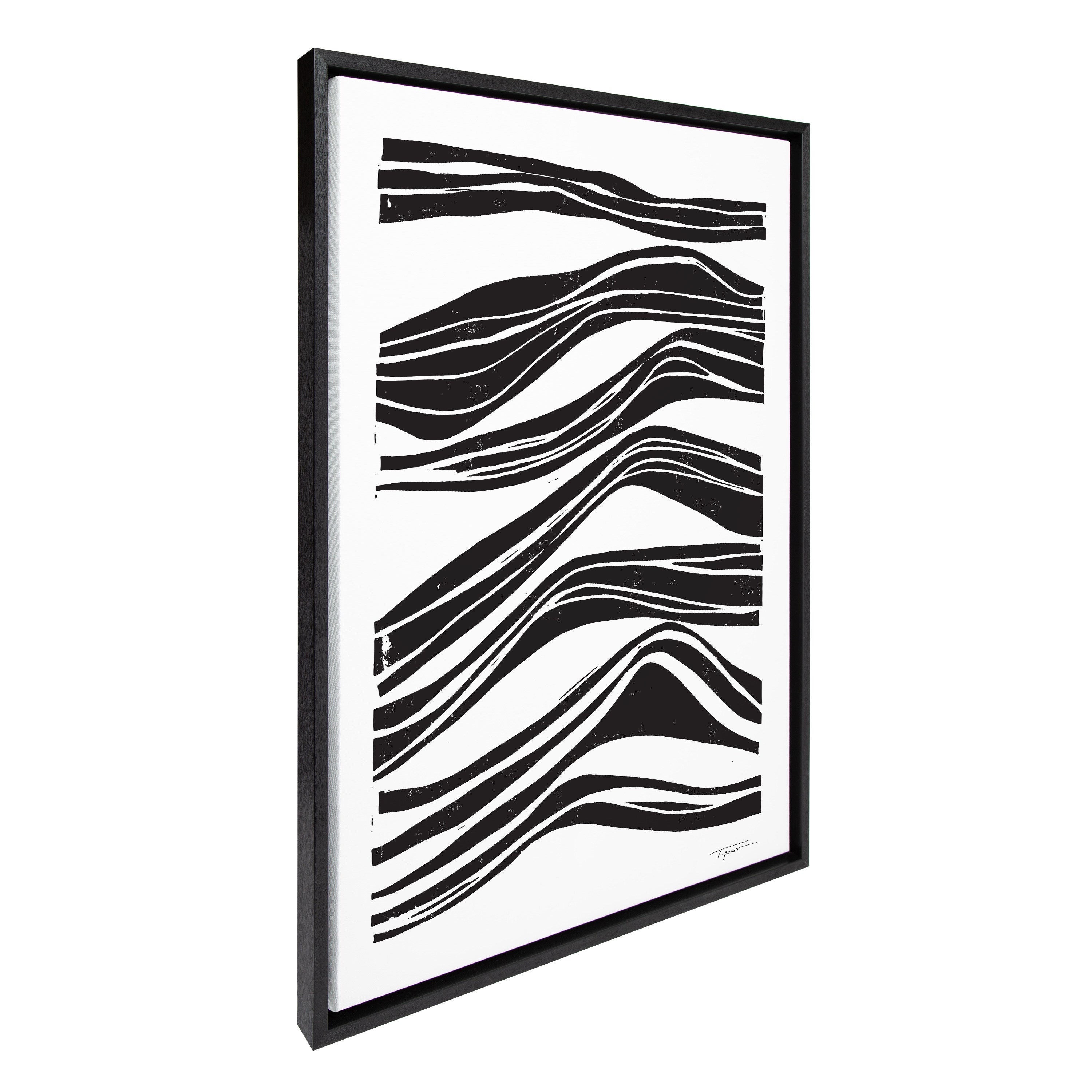 Sylvie Abstract Waves Framed Canvas by Statement Goods