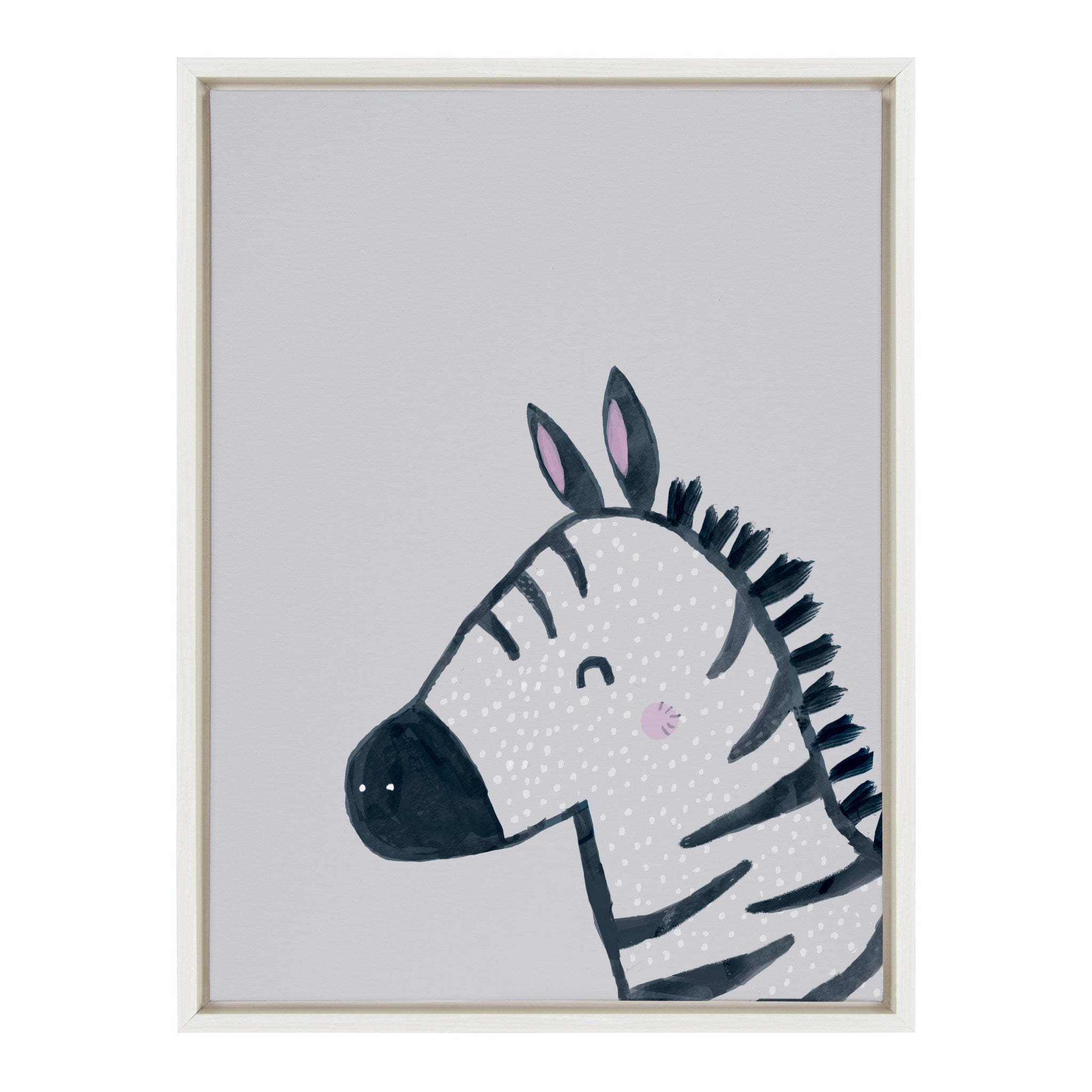 Sylvie Inky Zebra Framed Canvas by Lauradidthis