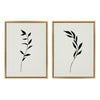 Sylvie Minimalist Botanical Sketch No 1 BW and Minimalist Botanical Sketch No 2 BW Framed Canvas Set by The Creative Bunch Studio